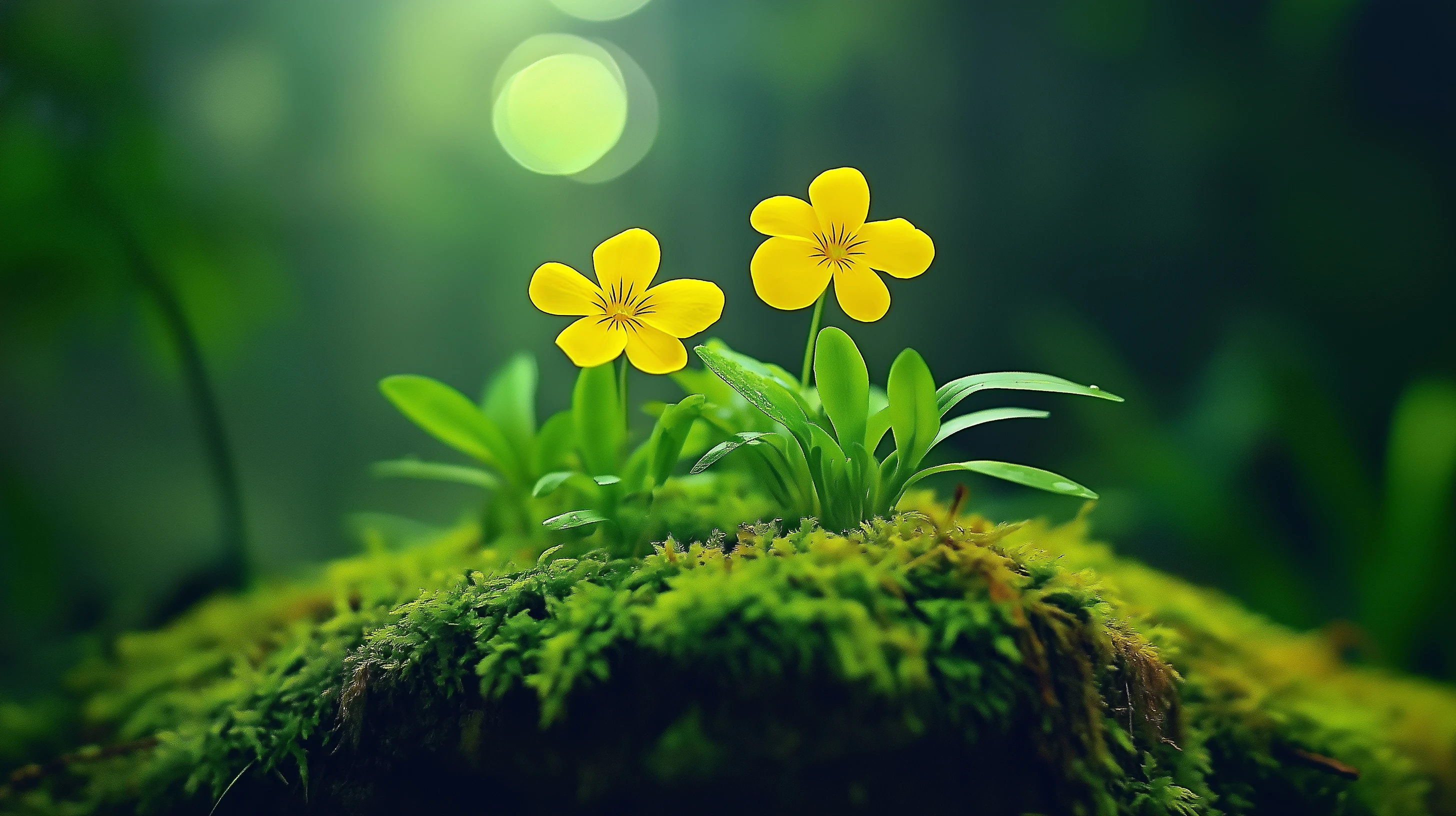 vivid yellow flowers blooming