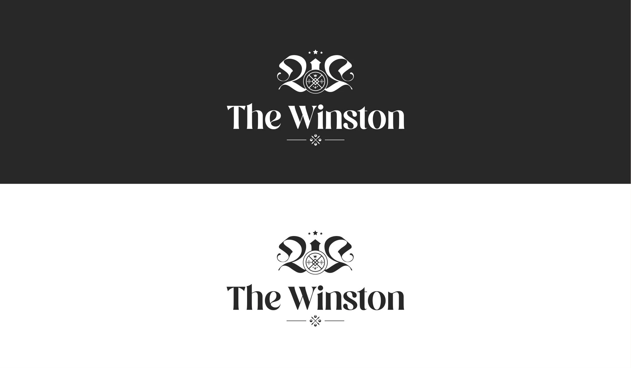 The logo in white and black, to showcase its ability to stand out in any color scheme.