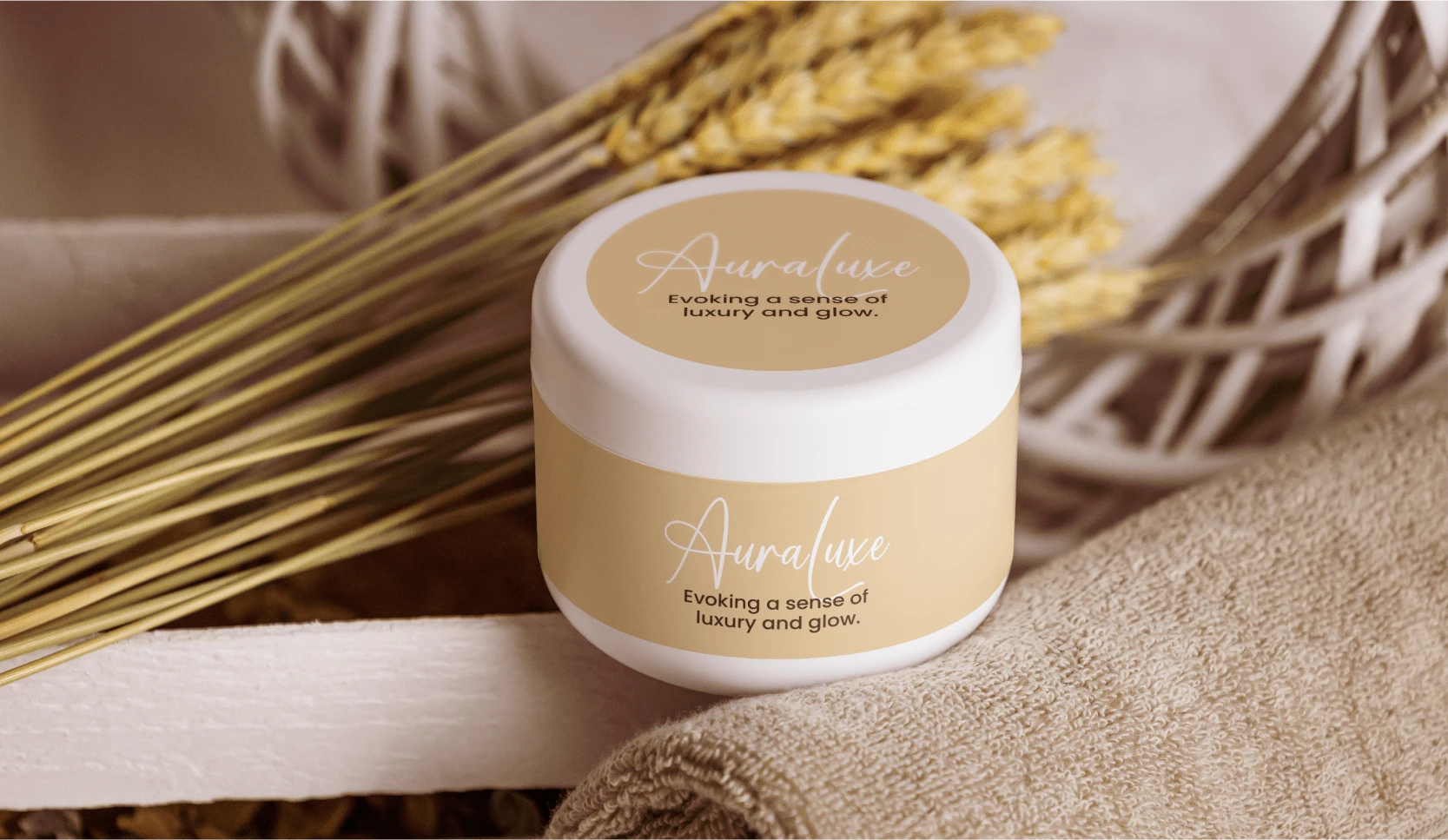 Luxury Cream Packaging: AuraLuxe – Sophisticated skincare jar packaging for premium appeal.