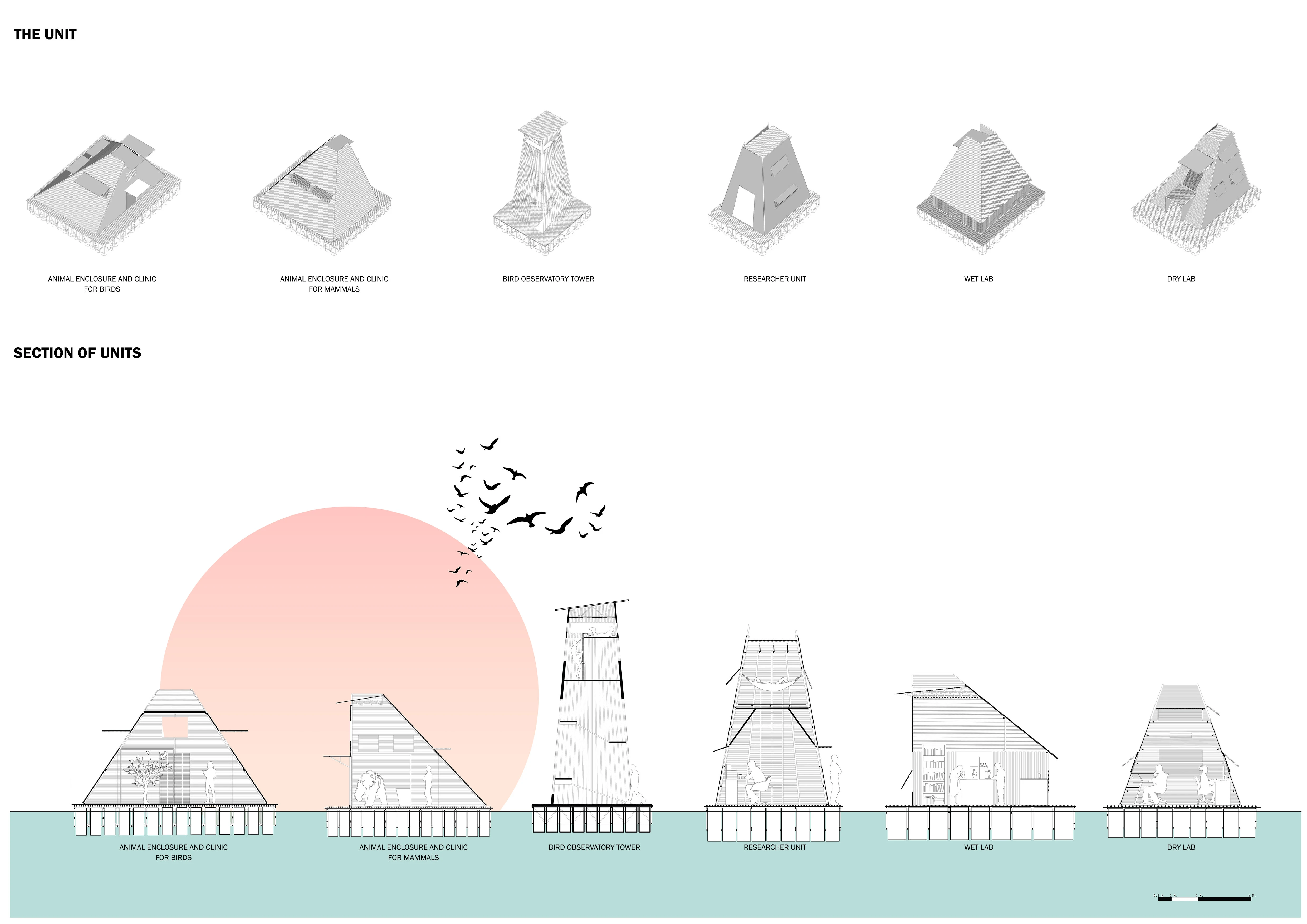 Sections of each unit