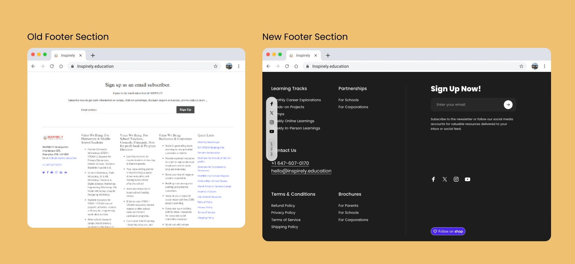 Simplified Footer Section