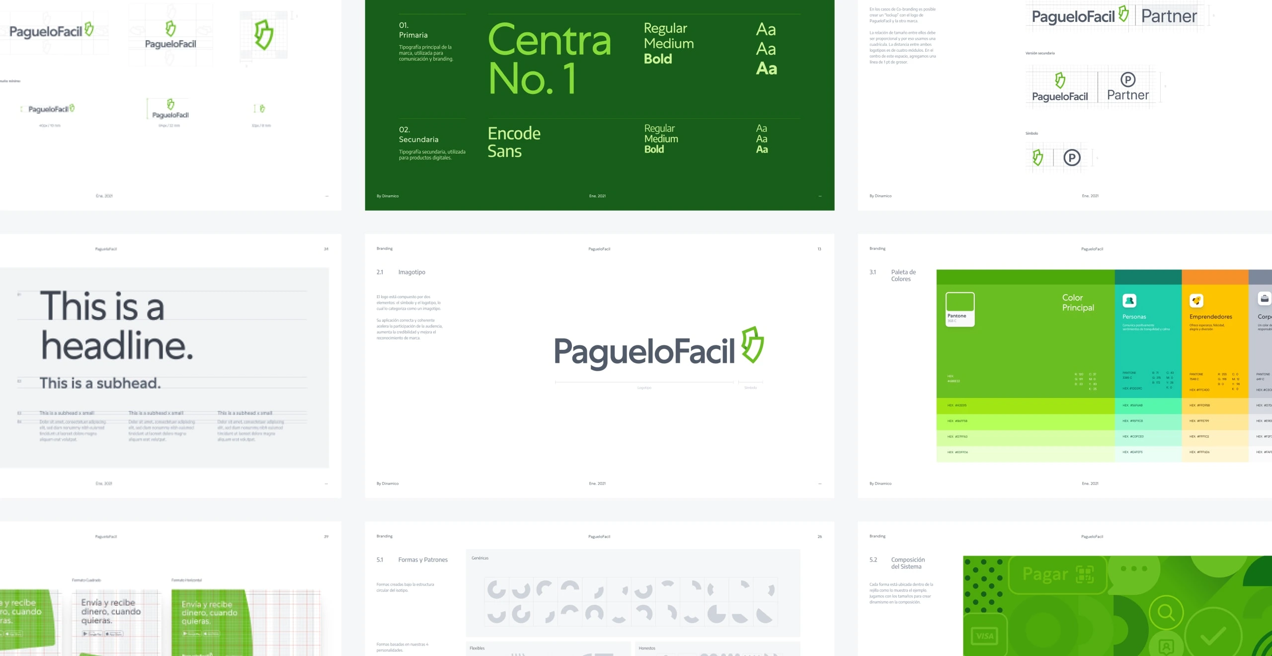 Part of the brand guidelines created