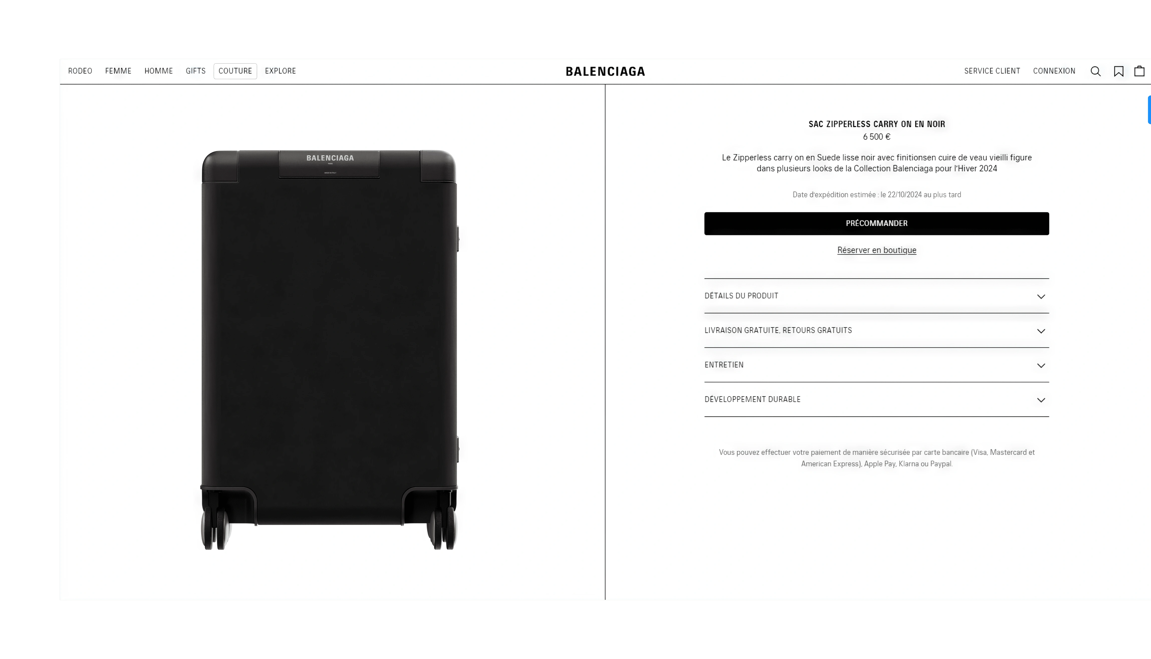 The Carry on the balenciaga website 