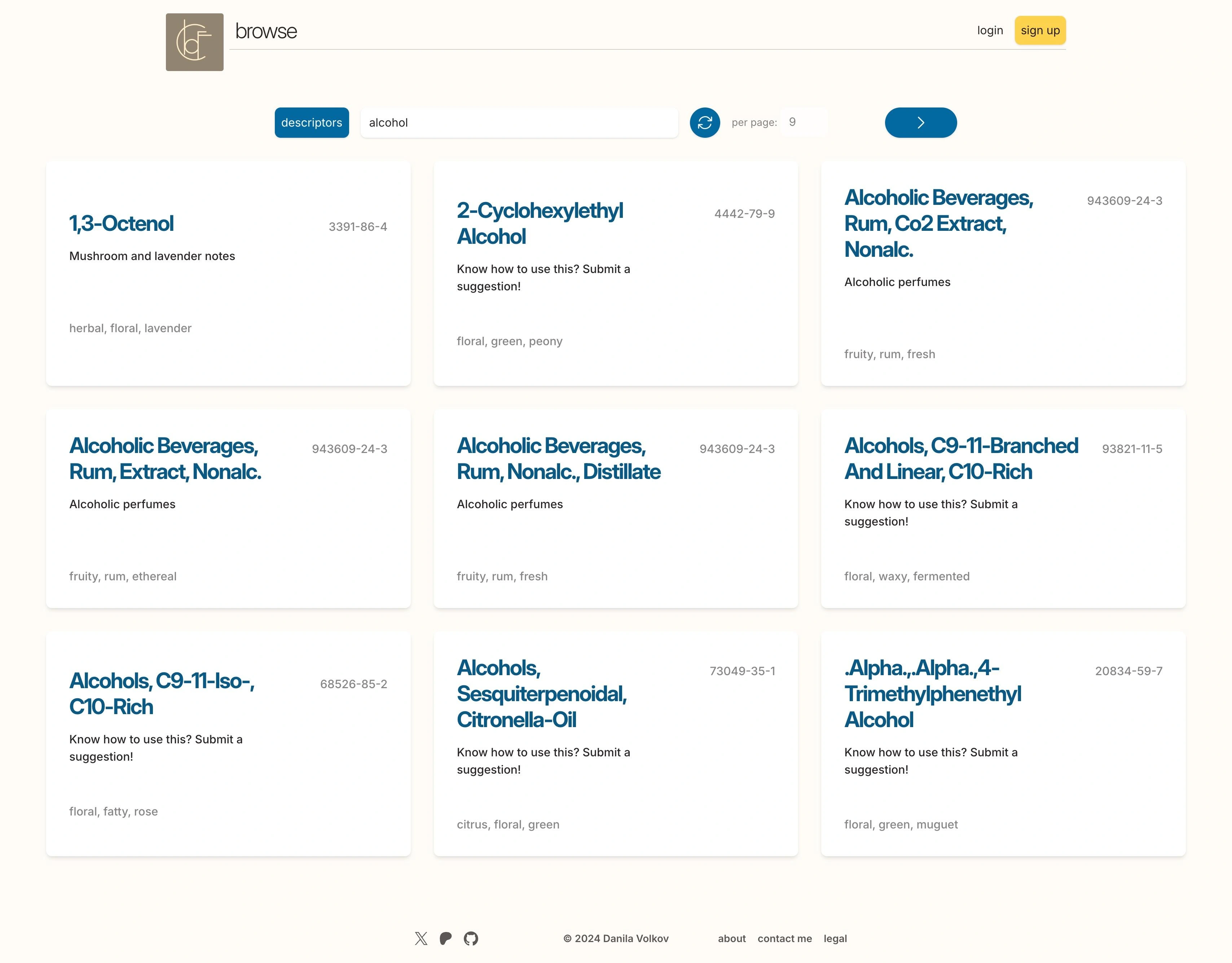 The database includes more than 3,000 ingredients. This page handles them all with blazing speed. Customisable.