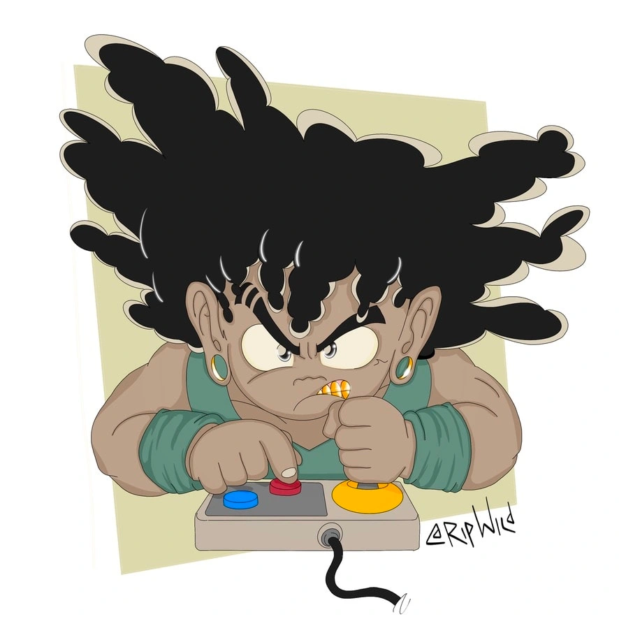 Goku (as myself), illustration by Rip Wild (2021).