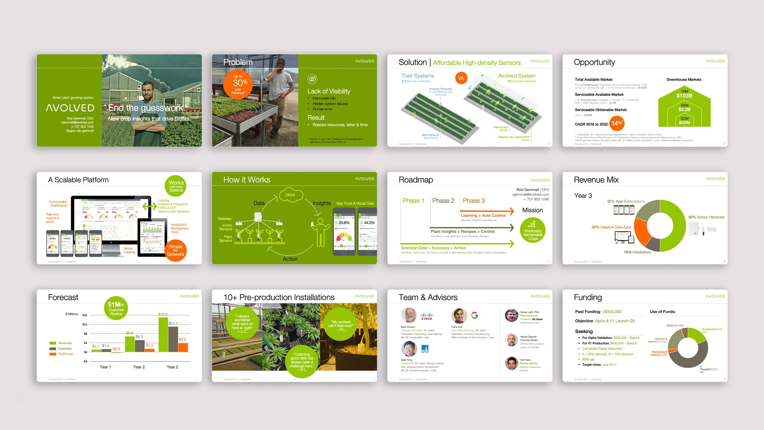 Designed to be a highly engaging funding pitch for an Ag Tech startup. The challenge was to tell a simple story about a complex and sophisticated sensor-networking technology that would excite agricultural business owners and investors alike. The pitch won over 10 pitch competitions and achieved funding.