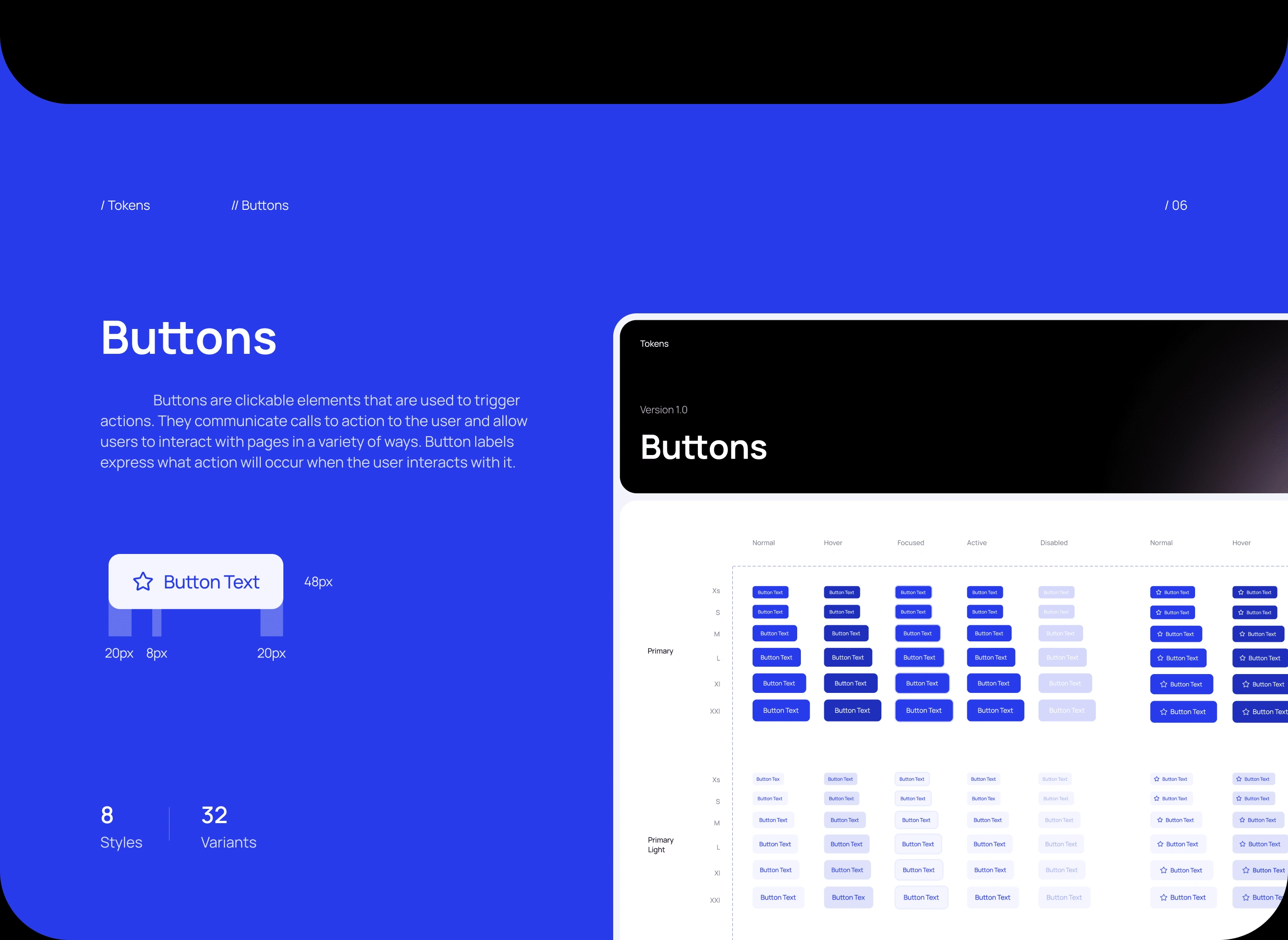 Scalable and accessible button styles for interaction.