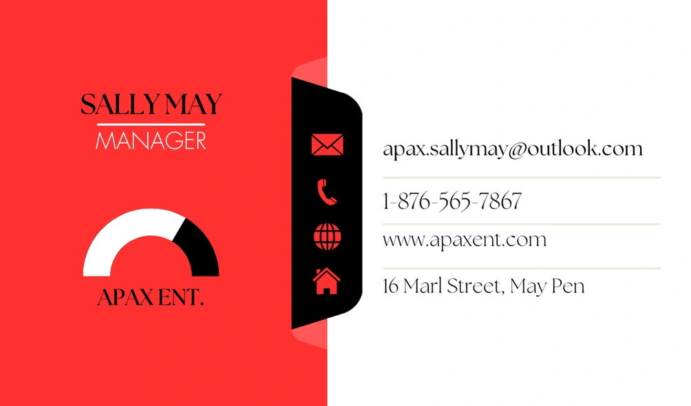 Business Card Design (back) - APAX ENT.