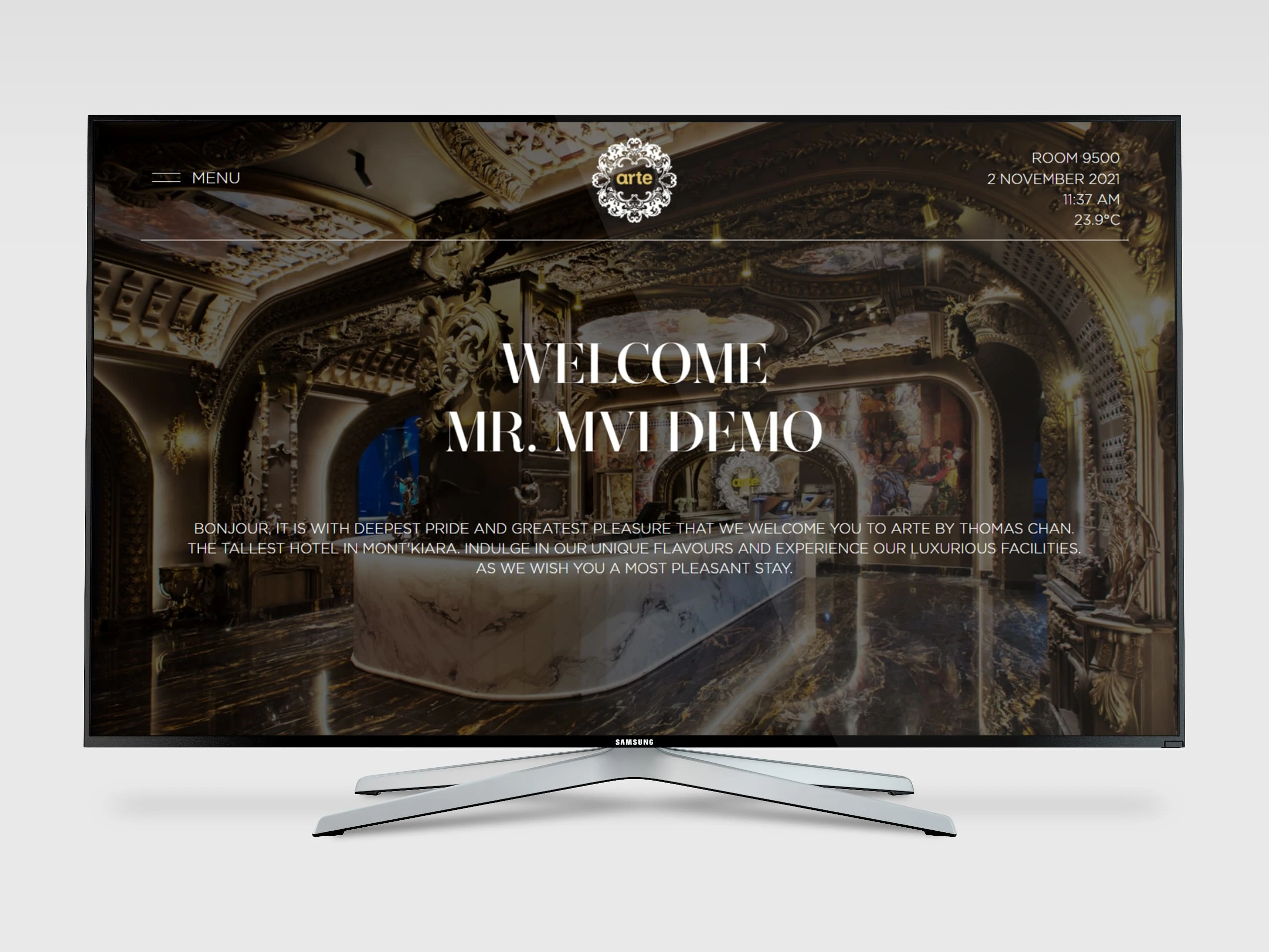 The Arte Hotel IPTV homepage design