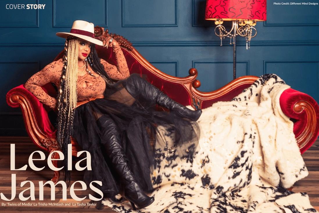 Inside Cover Spread of Musician Leela James