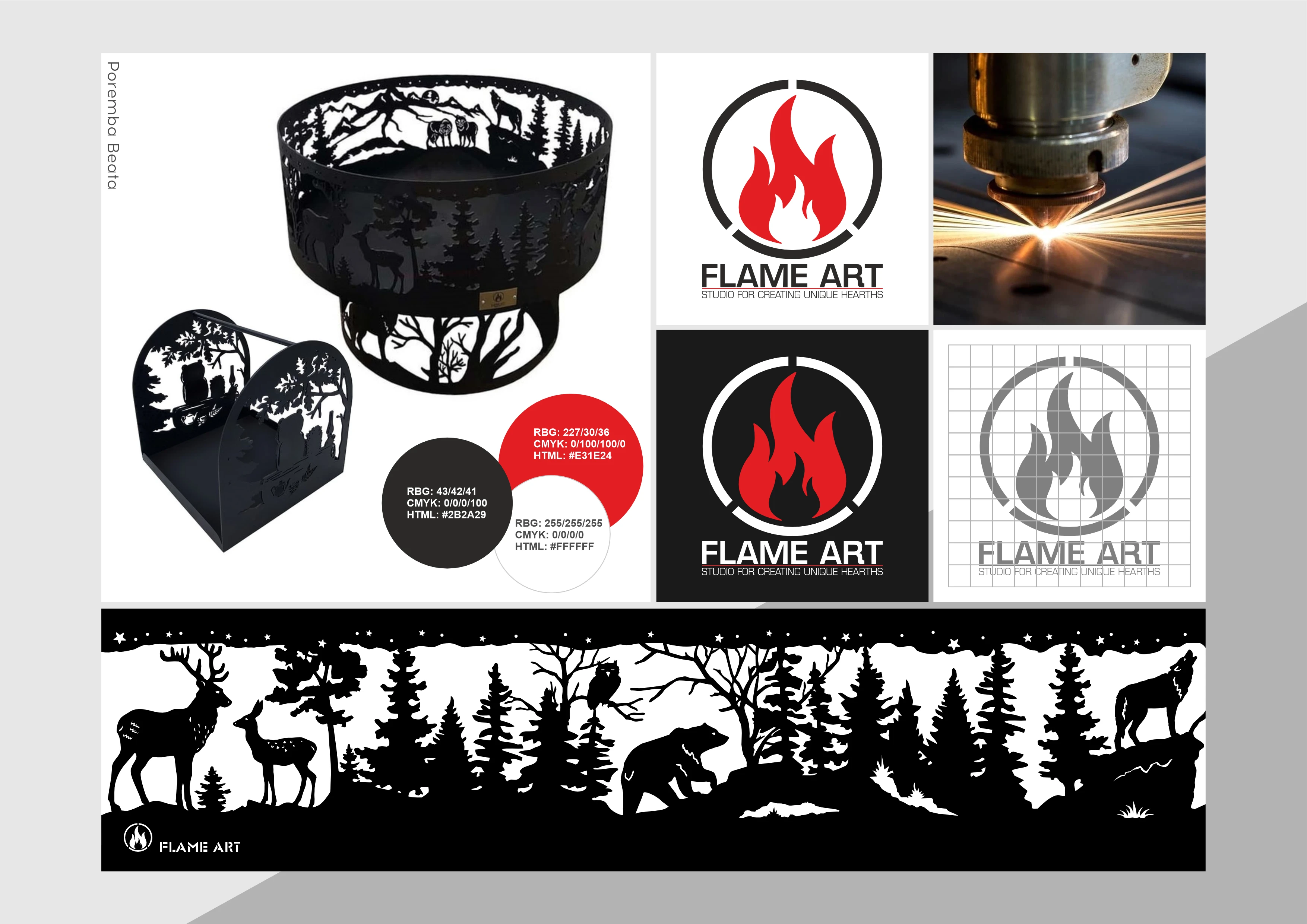 Flame art. Logo design. Laser cutting. Hearths.