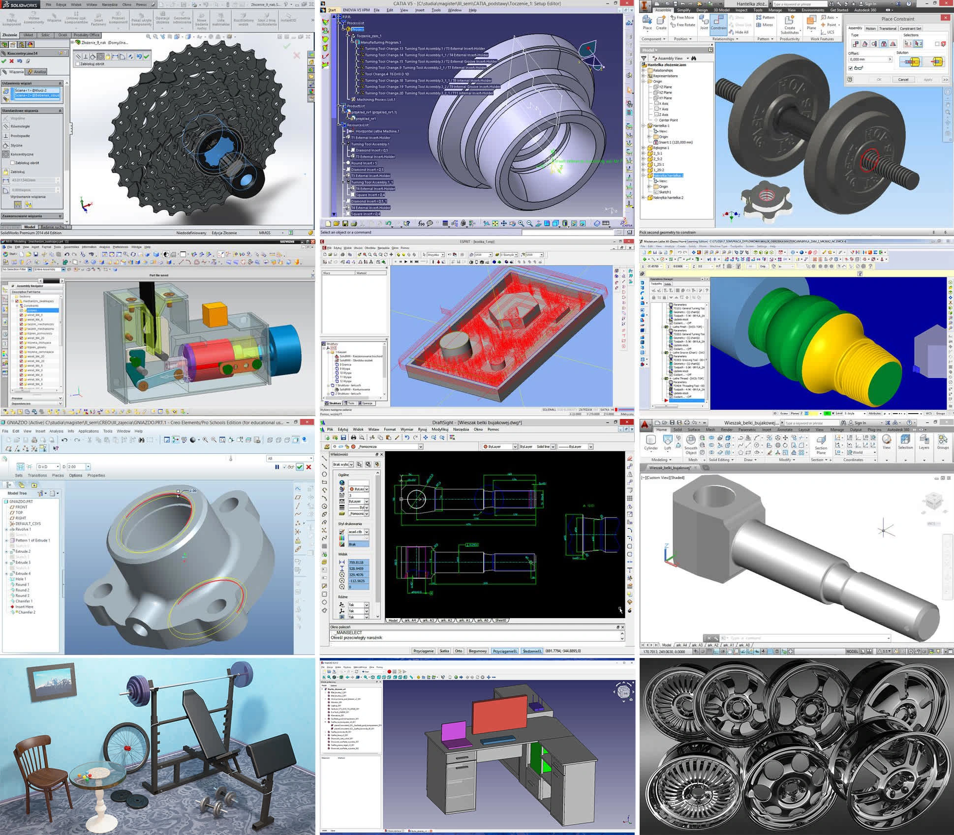 Sample of programs I've worked with in design, 3D modeling, and rendering