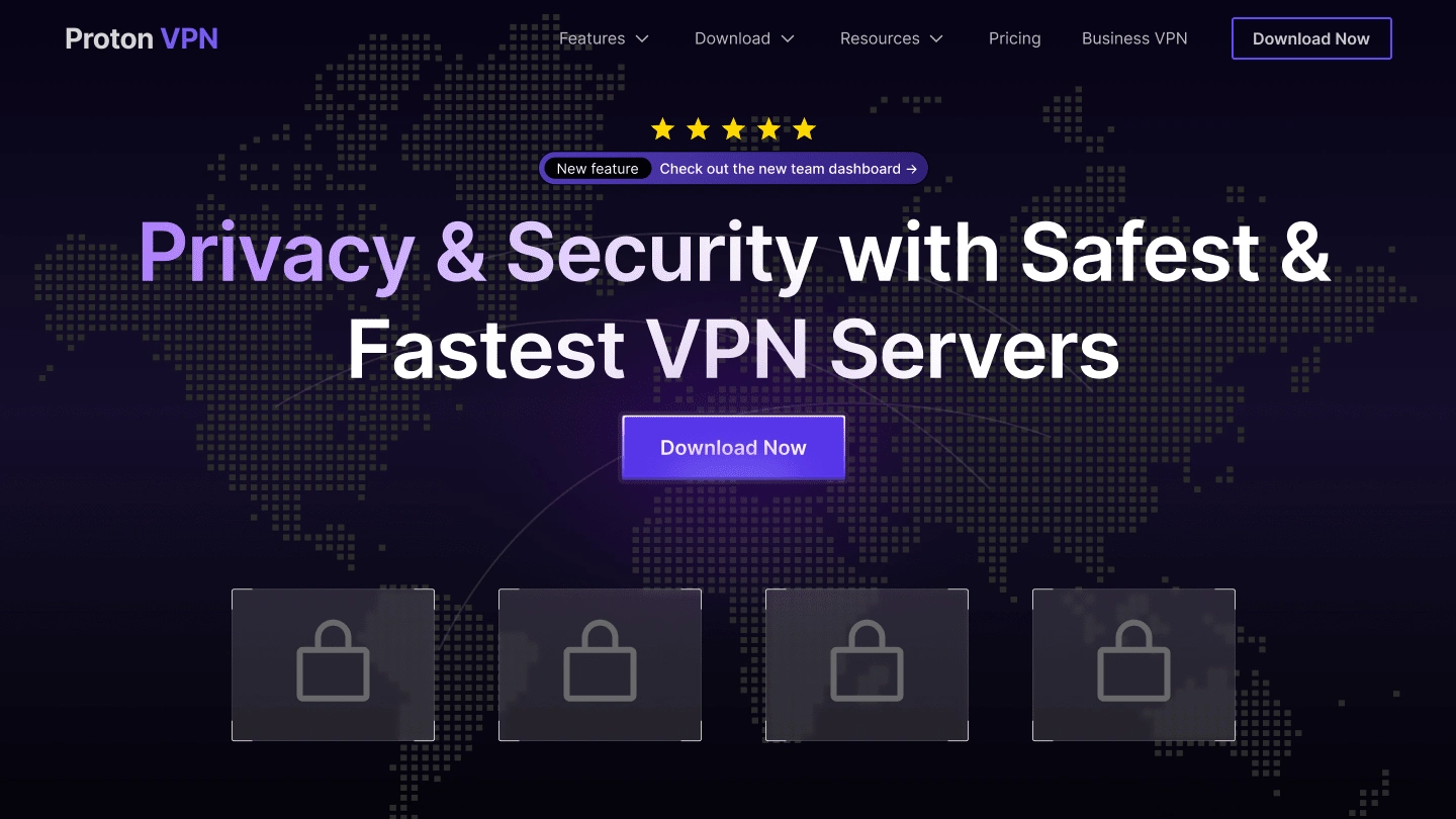 Proton VPN Landing Page's Hero Section