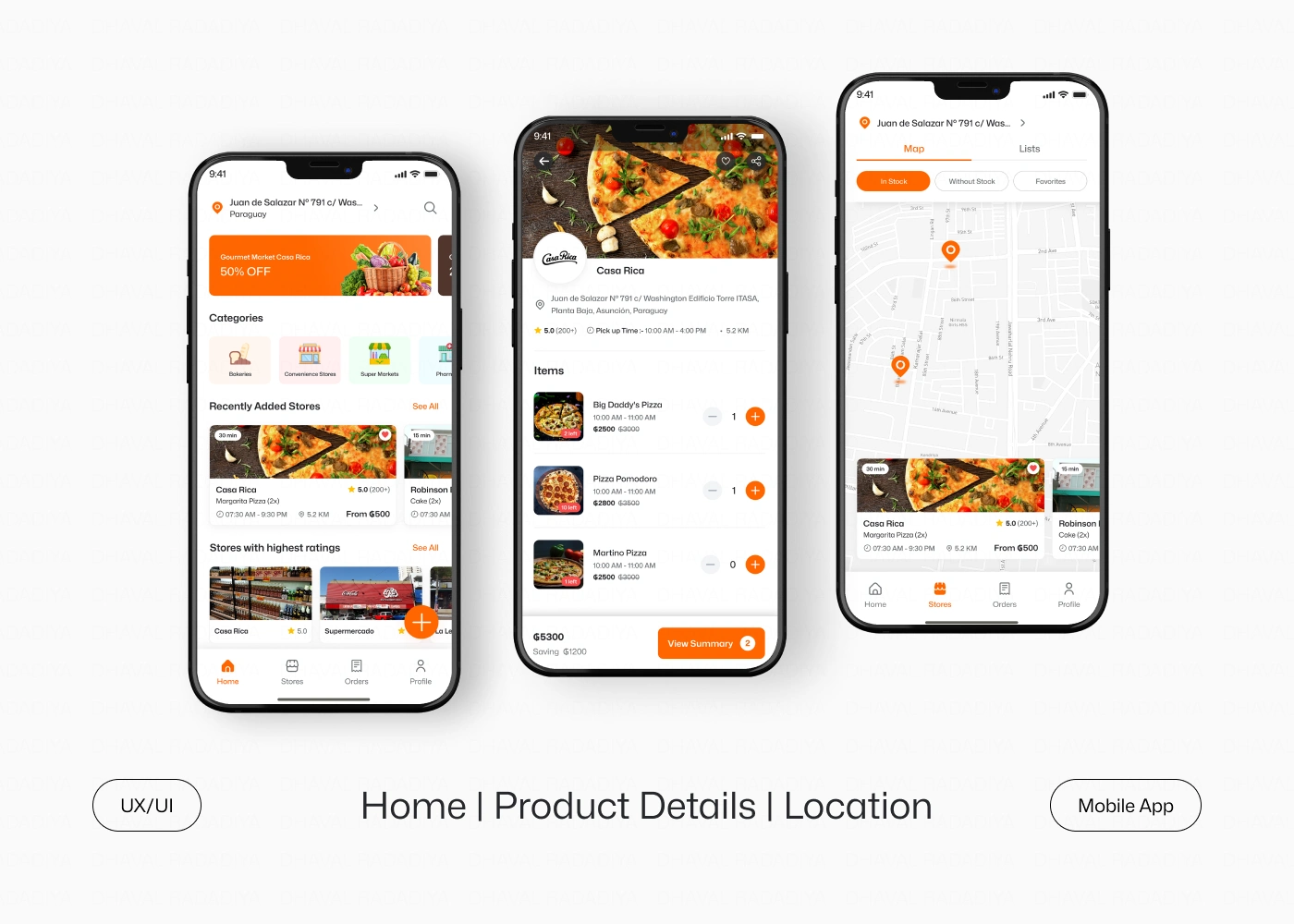 Main Screen, Product & Location Screen