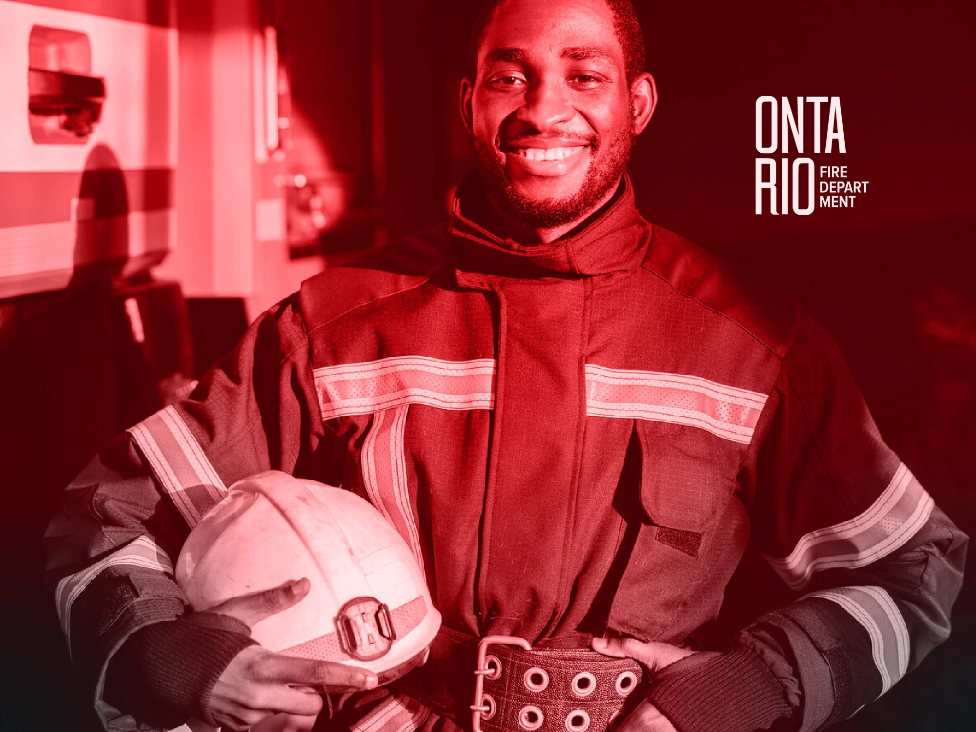 OFD photo filter apply on the image of a fire fighter.