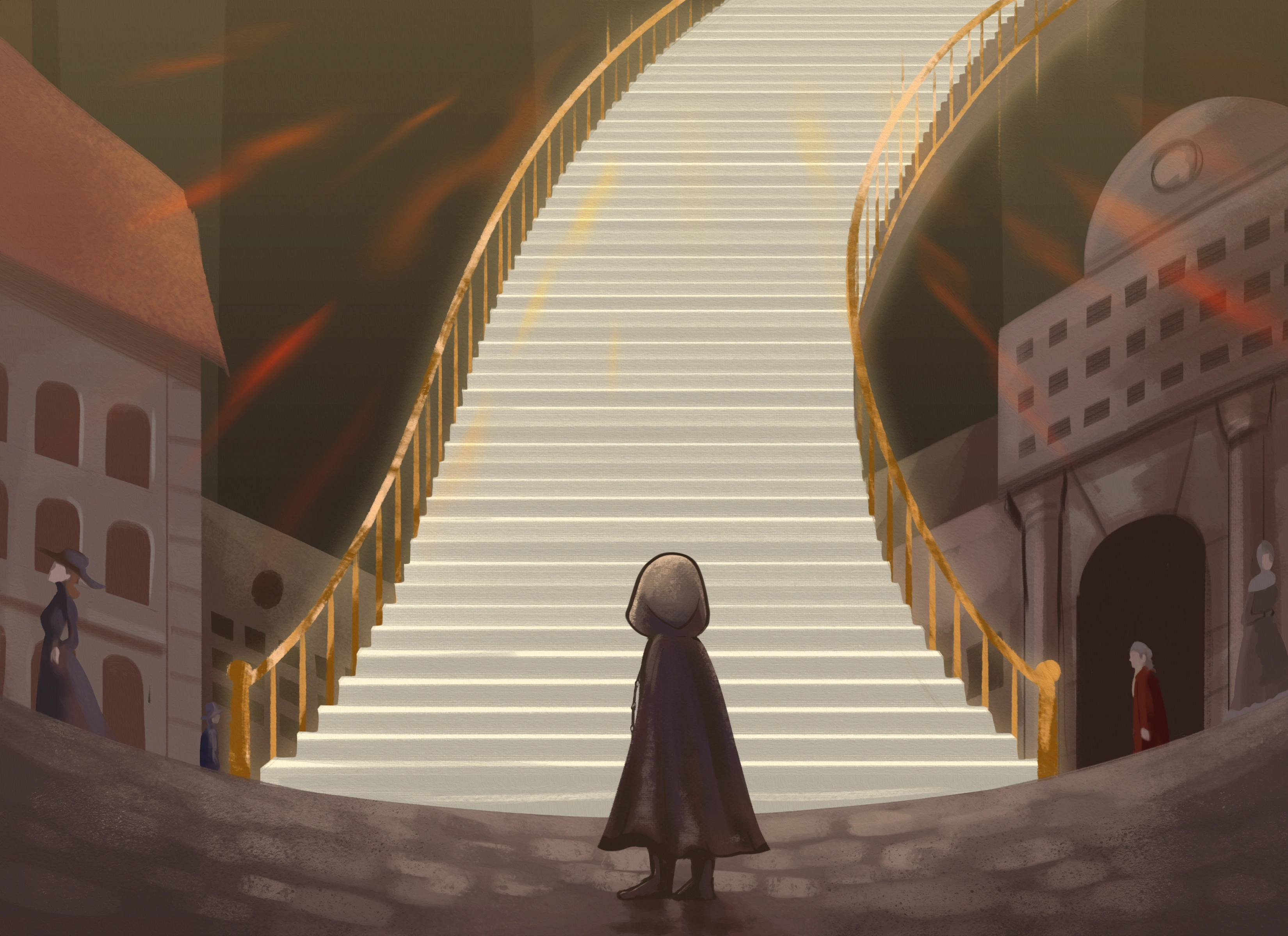 Unknown character in Chloridia looking at stairway