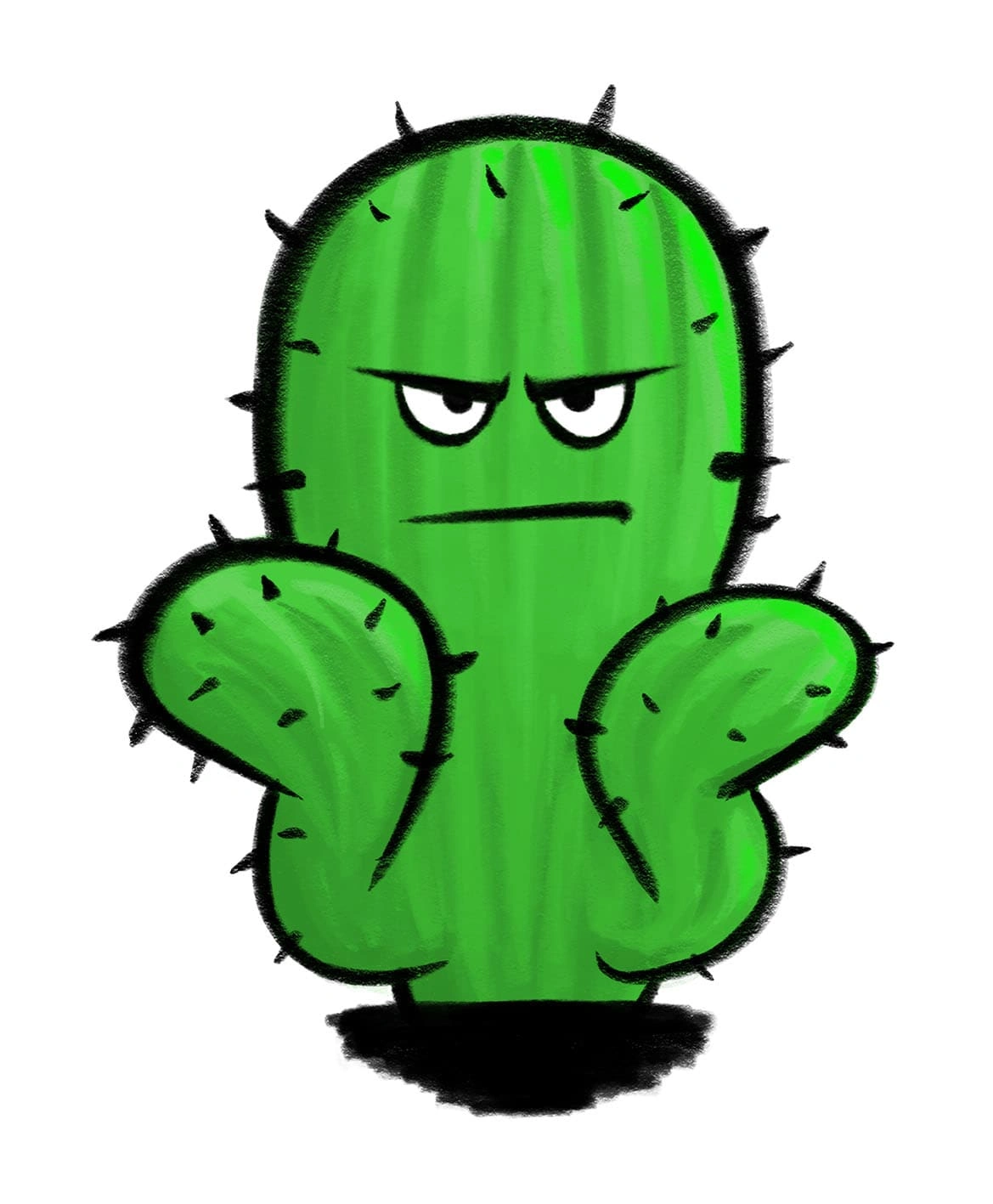 angry cactus - digital drawing