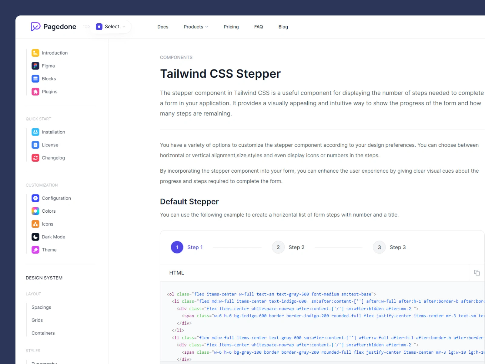 Docs Page Design