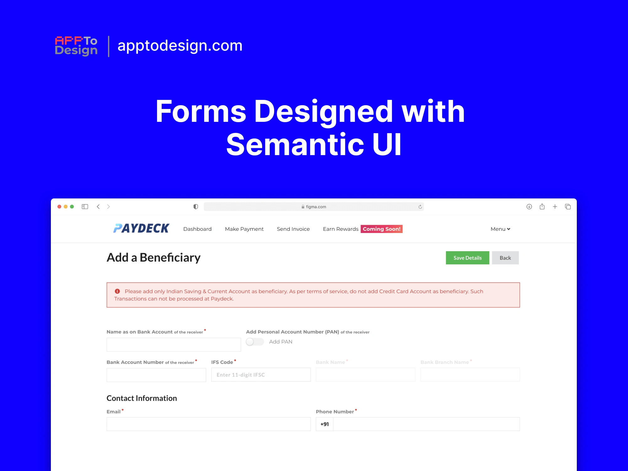 Paydeck Form UI