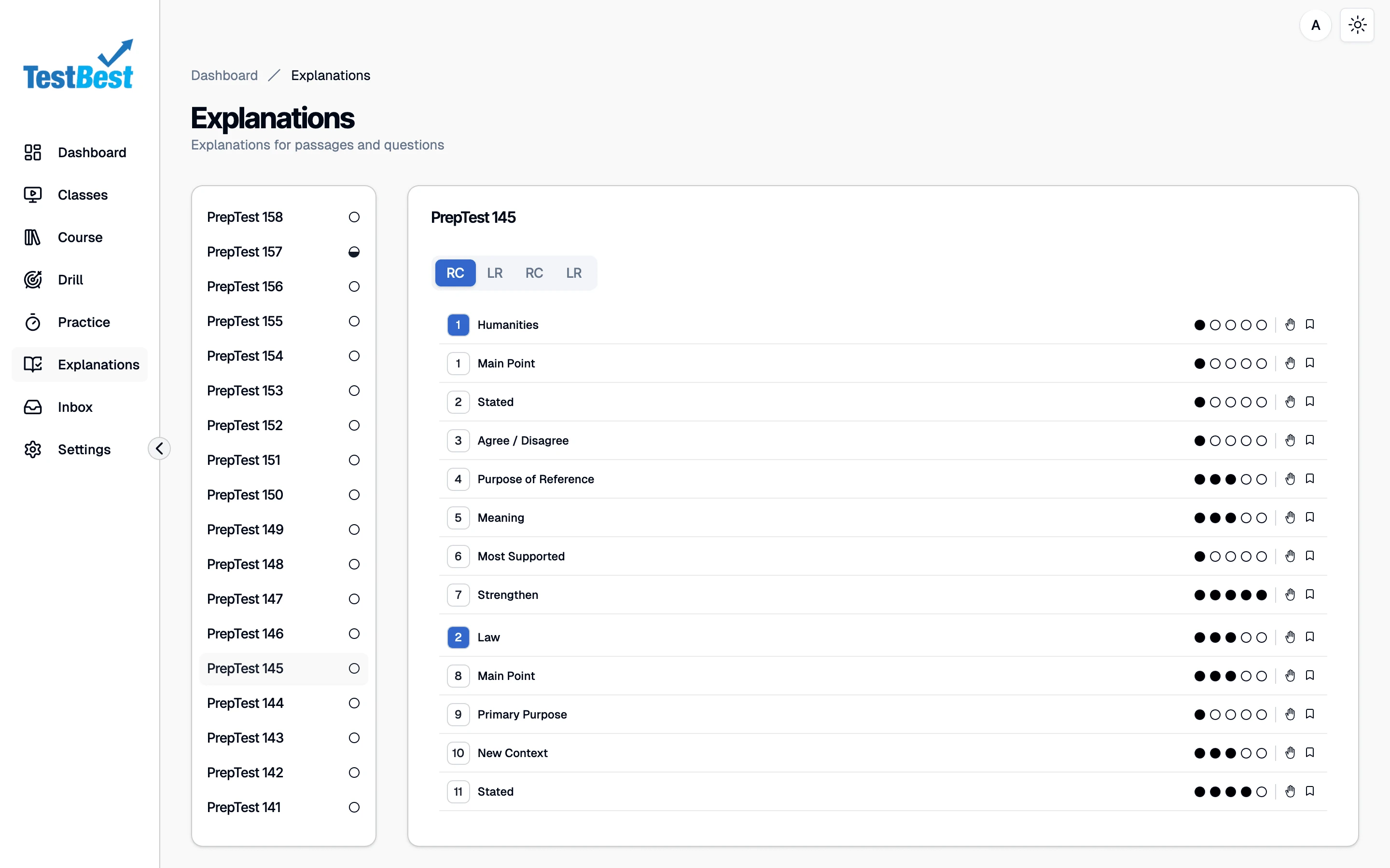 Explanations Page | Testbest Full-Stack Application