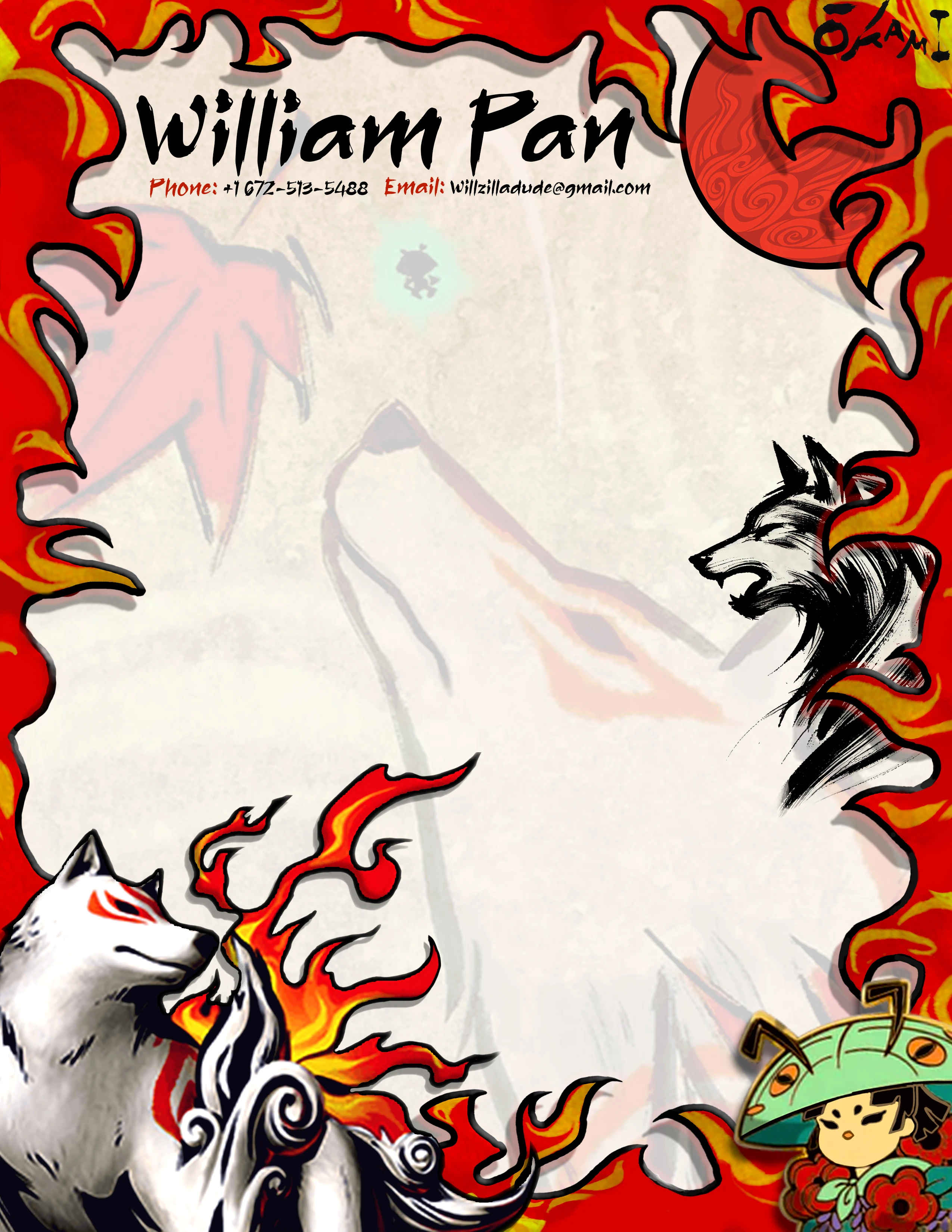 Custom "Okami" Cover Letter Design