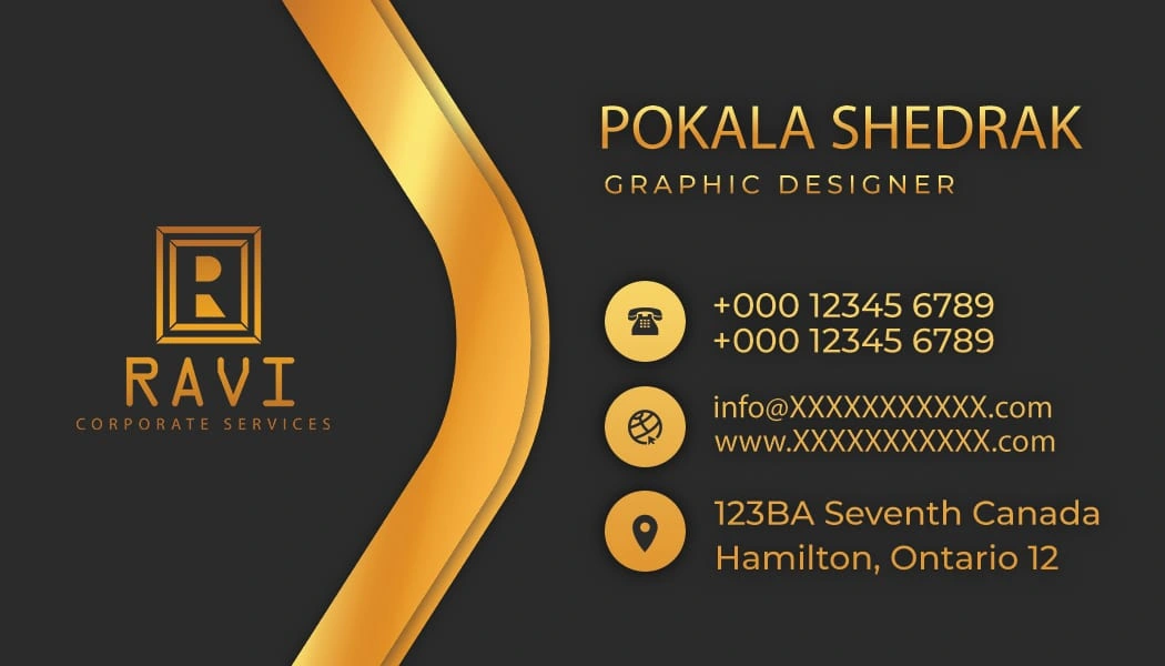 BUSSINESS CARD GOLD AND BLACK