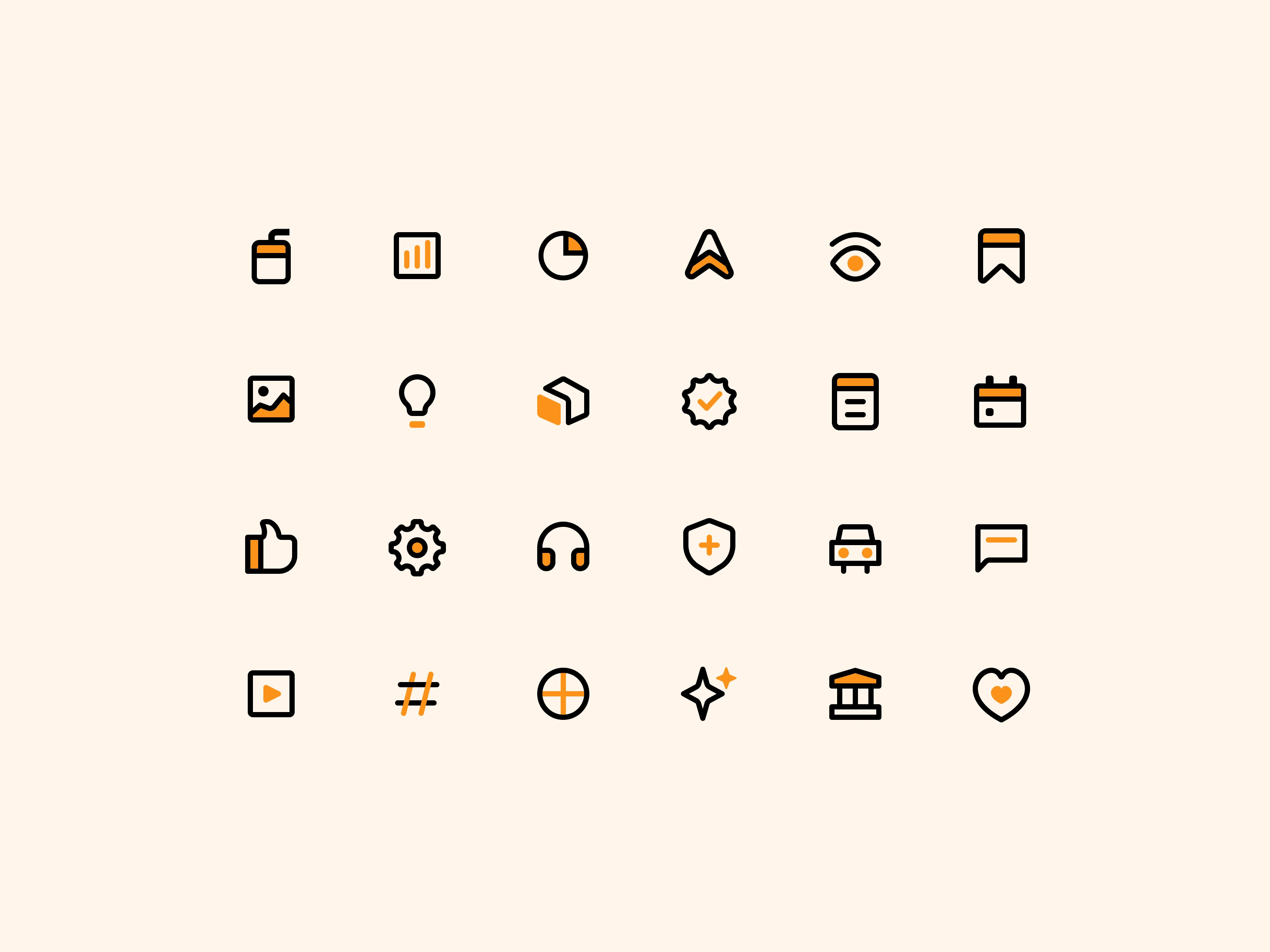 Duotone interface icons