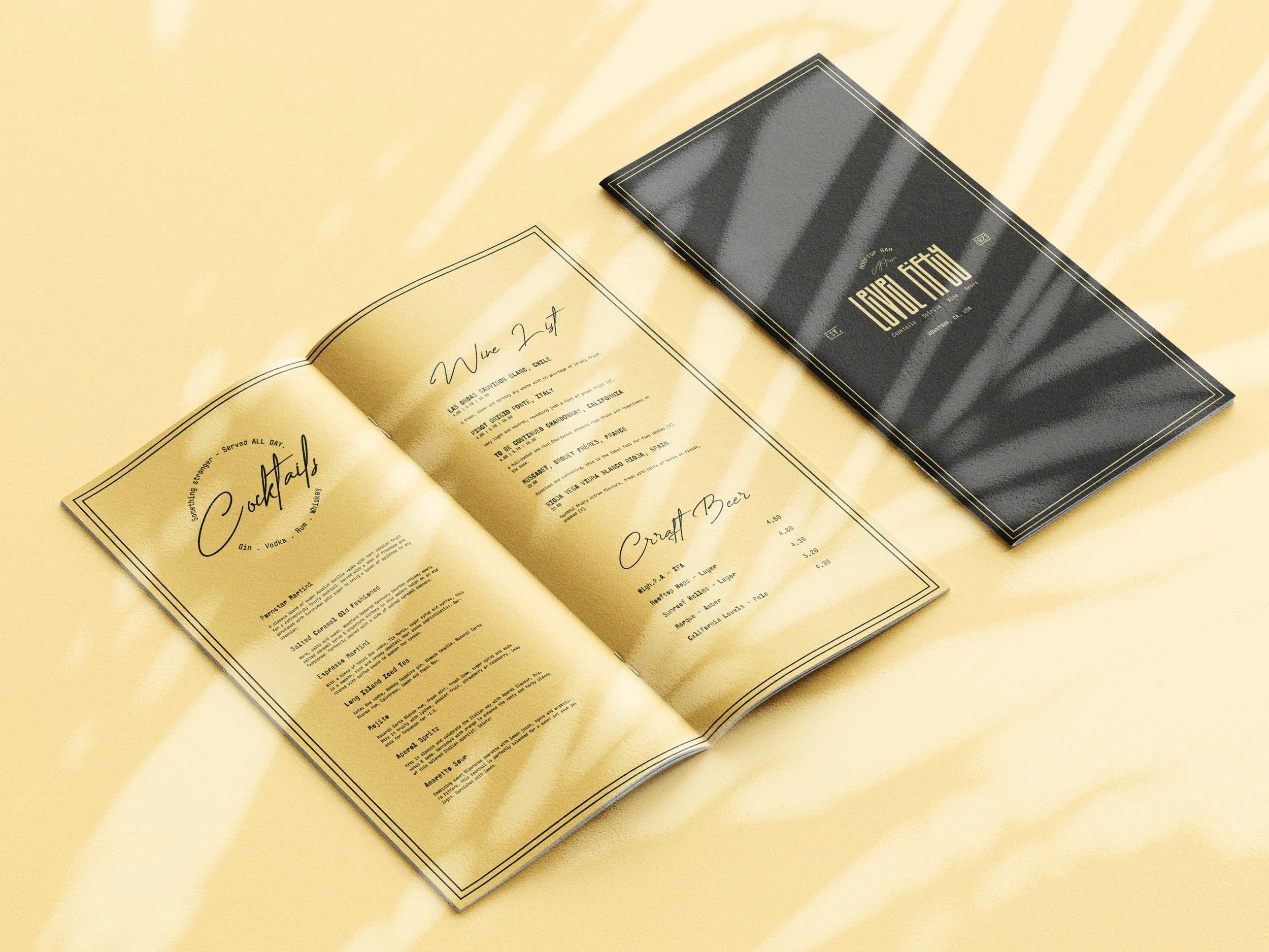 Cocktail and Drinks Menu Design