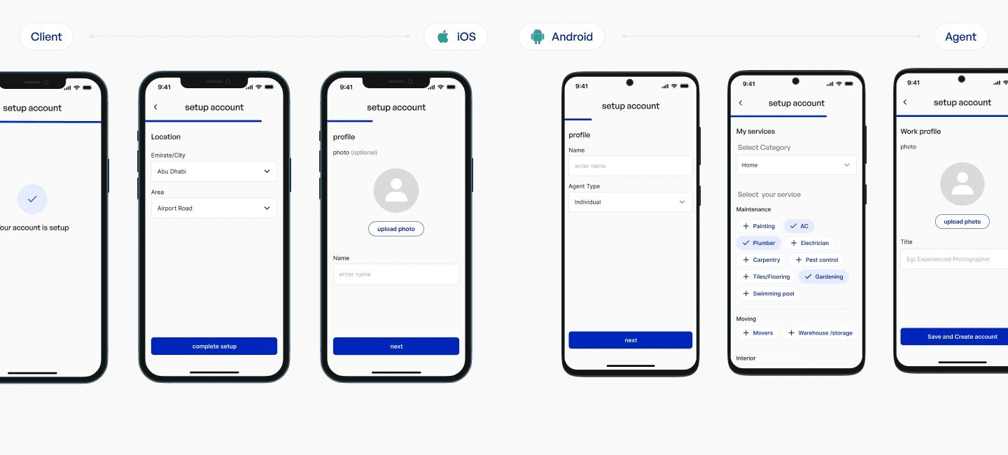 Onboarding flow for both iOS and android