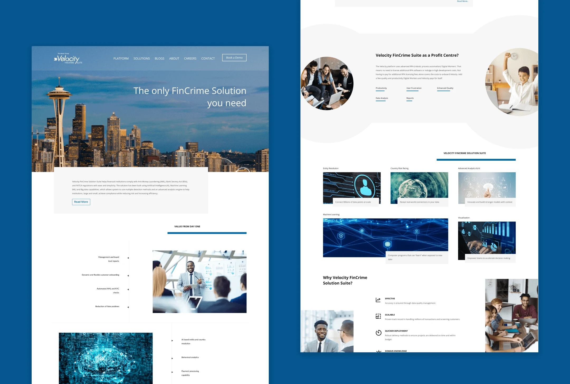    Home page for Velocity FinCrime Suite by Alacer Group