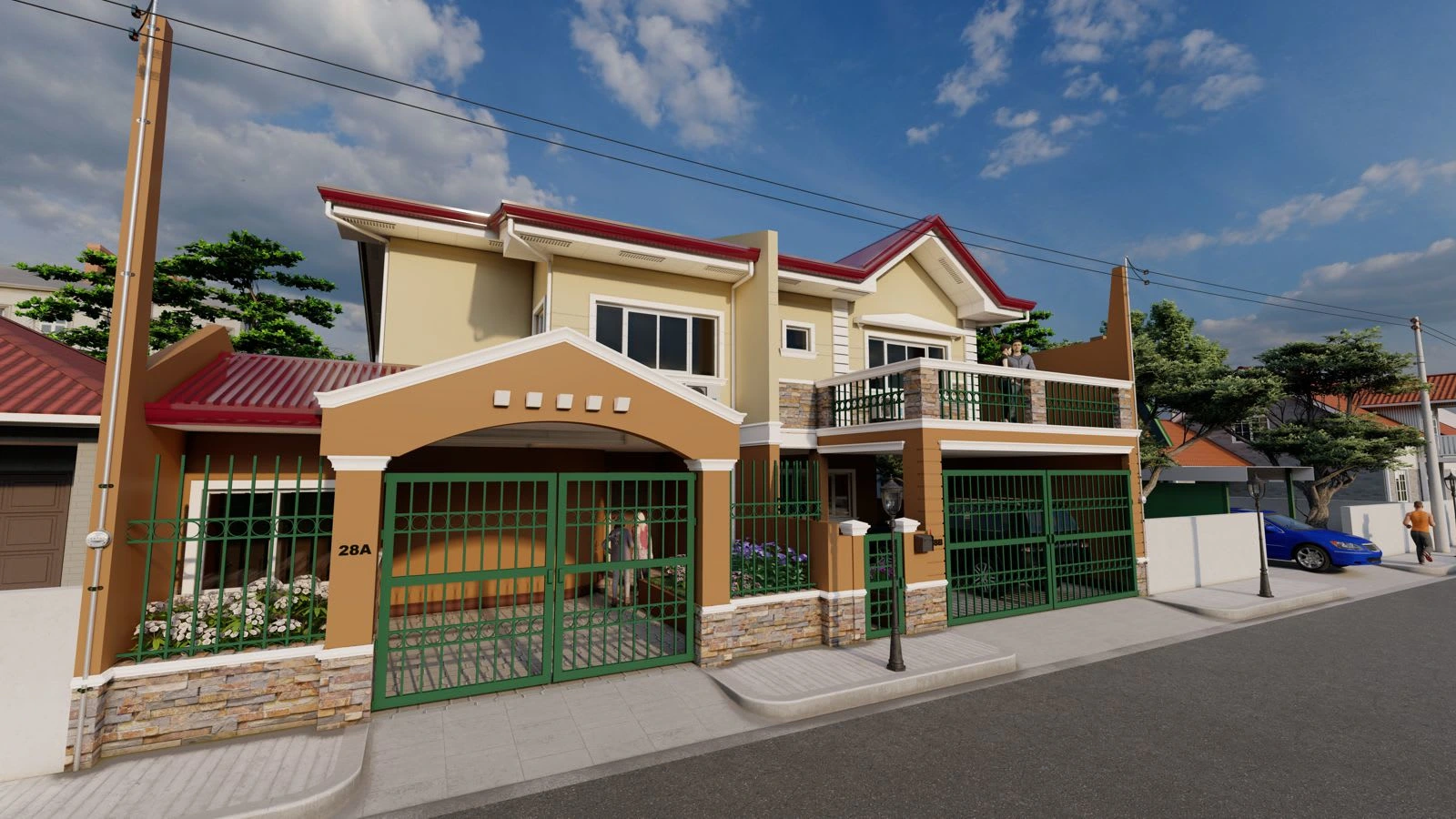 15. (2-2) Metro Heights Project 2005;    Location: Quezon City, Philippines;  Owner(s): SE Construction and Rina Partnership;   Designer: CD Exmundo;   Builder: SE Construction;  Tools: Originally Rendered in AutoCAD R16 & 3D StudioMAX R6 in 2005;    Re-modeled in AutoCAD R22 & Lumion 10.5; Photo edited (resized) in Corel Photo-Paint, in2023.