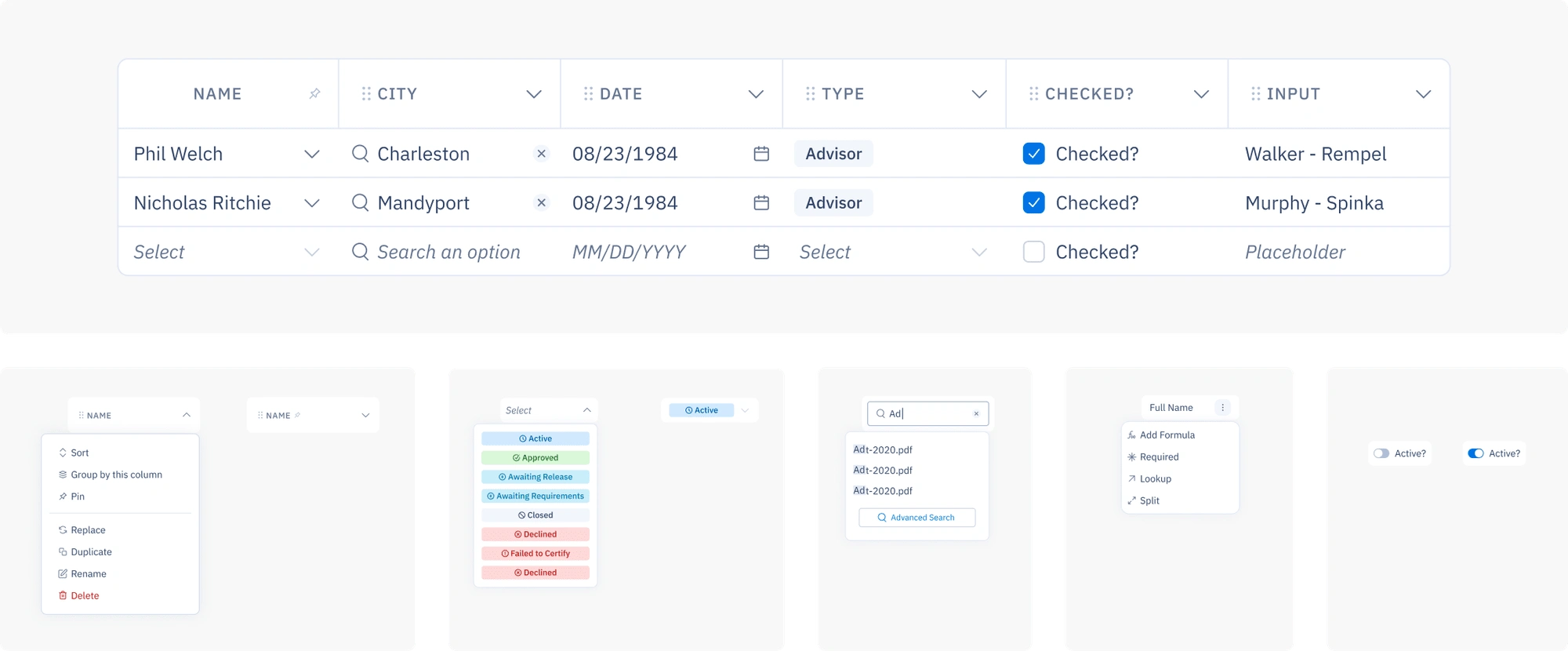 The data grid, one of the patterns designed for this improvements.