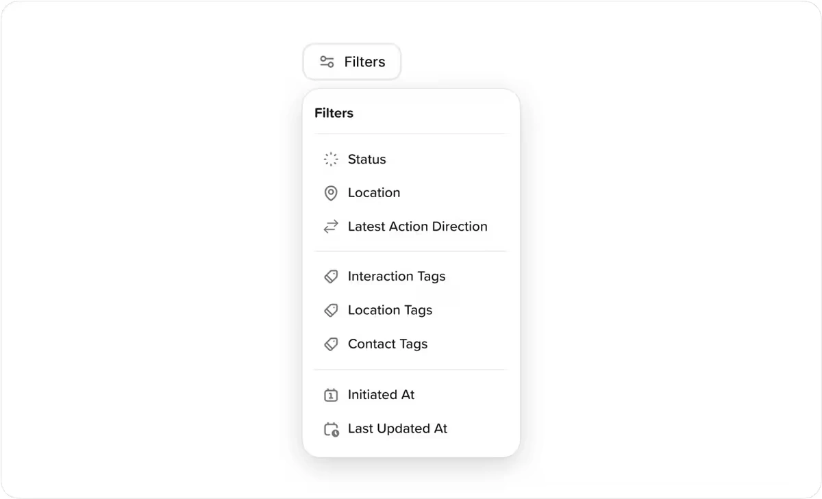 Filter groups organized and categorized for clarity