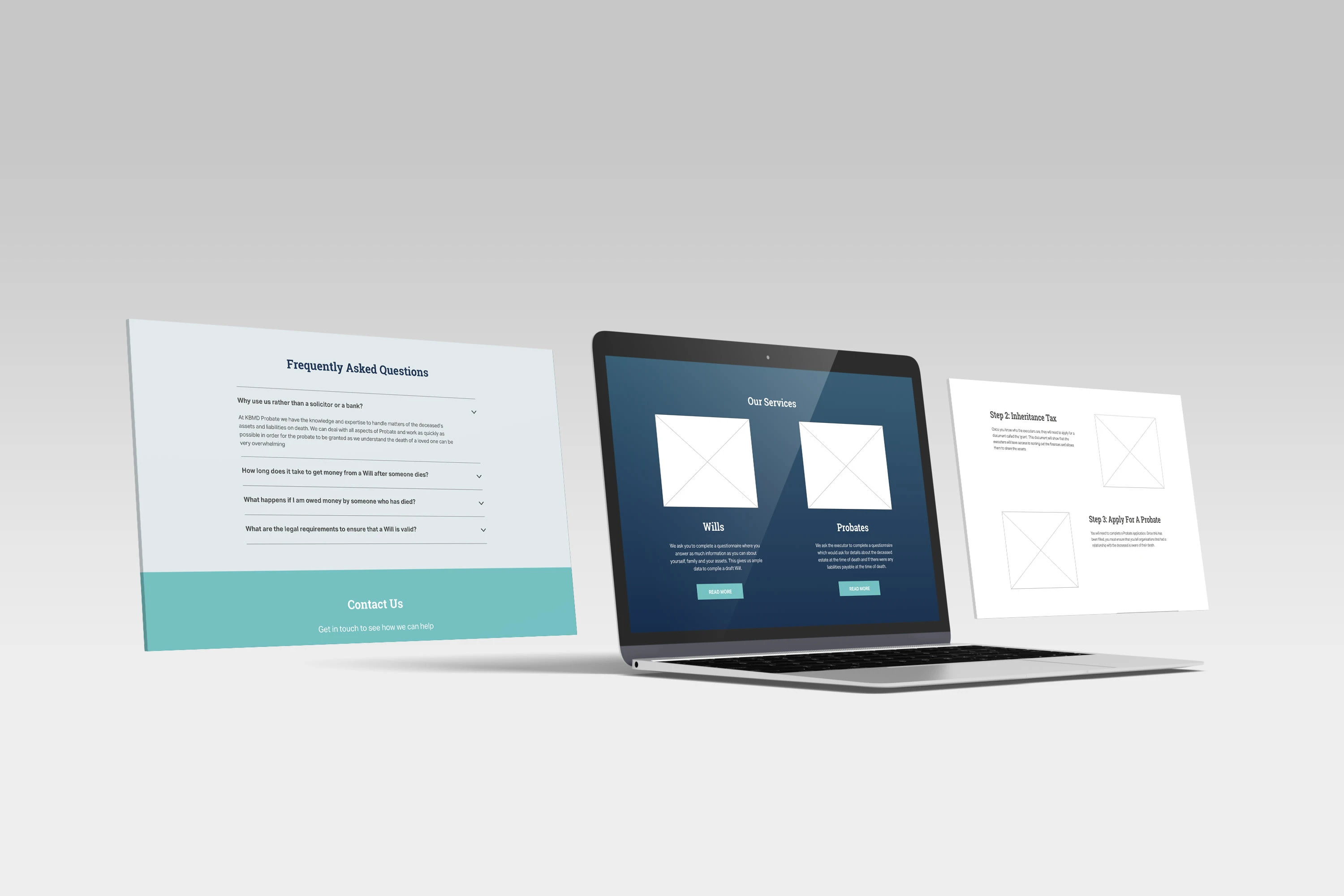 KBMD Probate Website Low Fidelity Wireframes