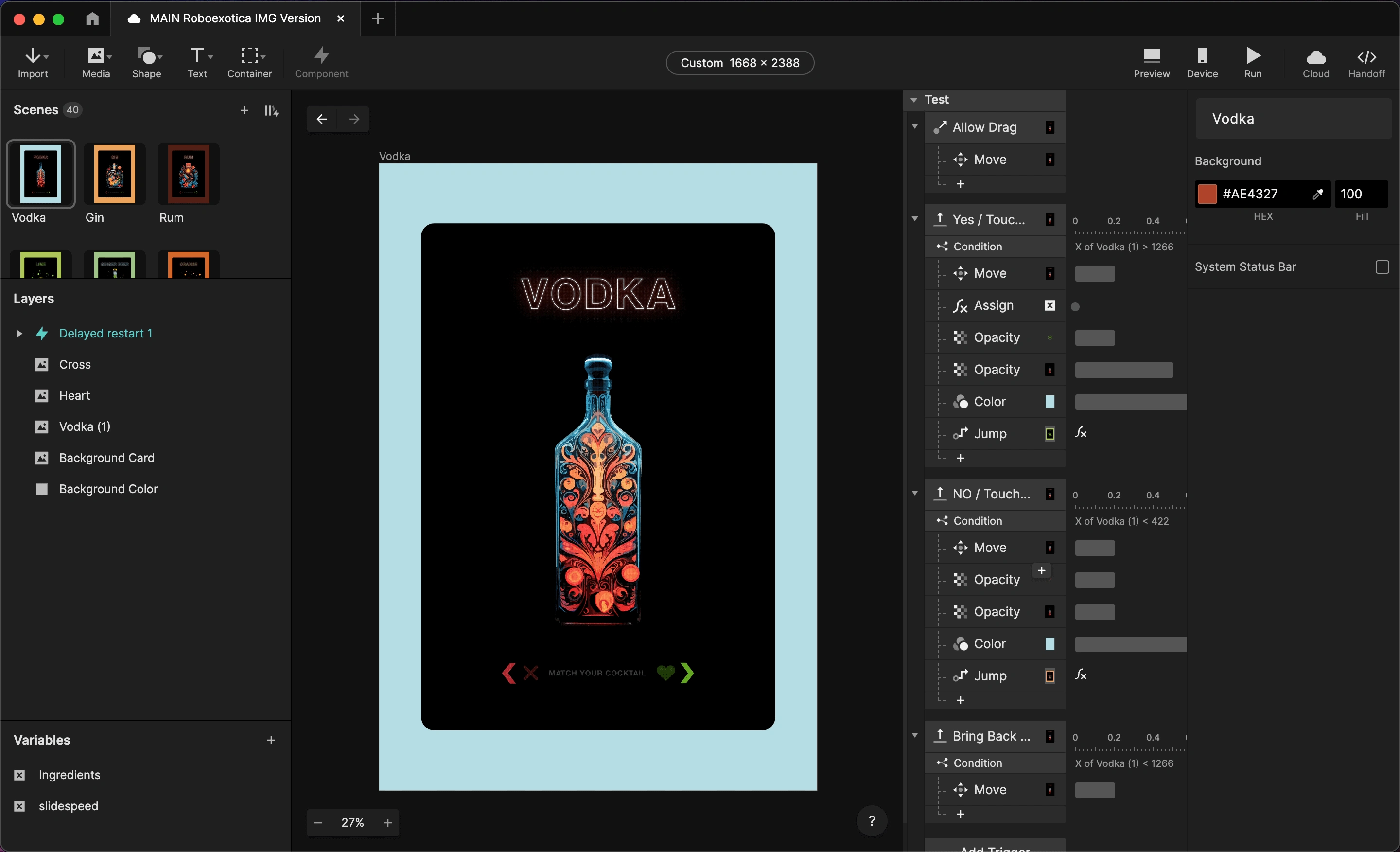 Protopie structured work progress.