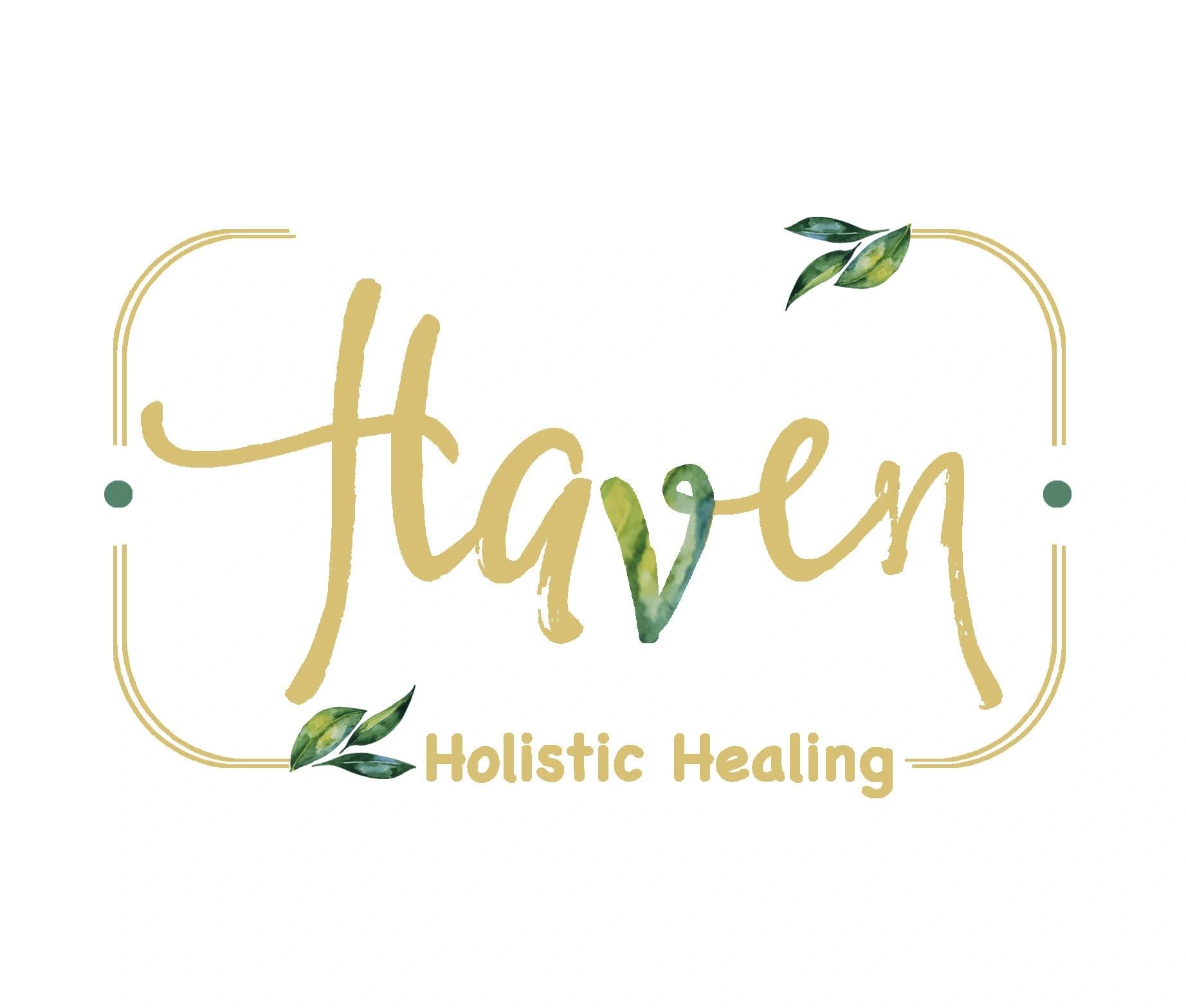 Haven Holistic Centre Logo with two lines with green 'V' letter