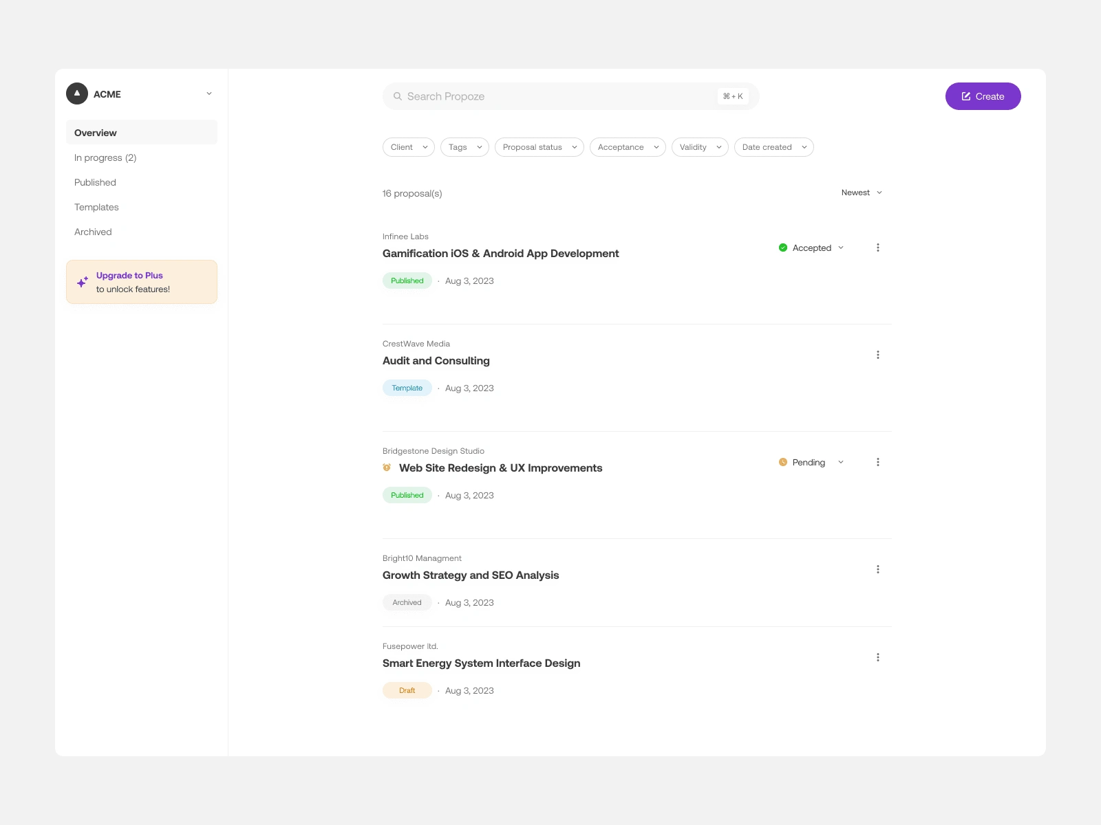 Propoze: Proposal Overview