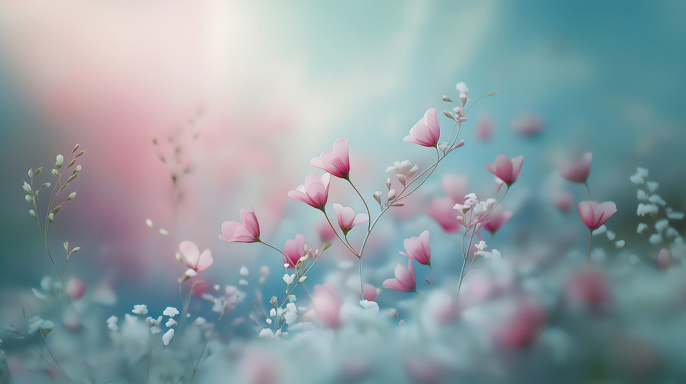 soft pink and white wildflowers