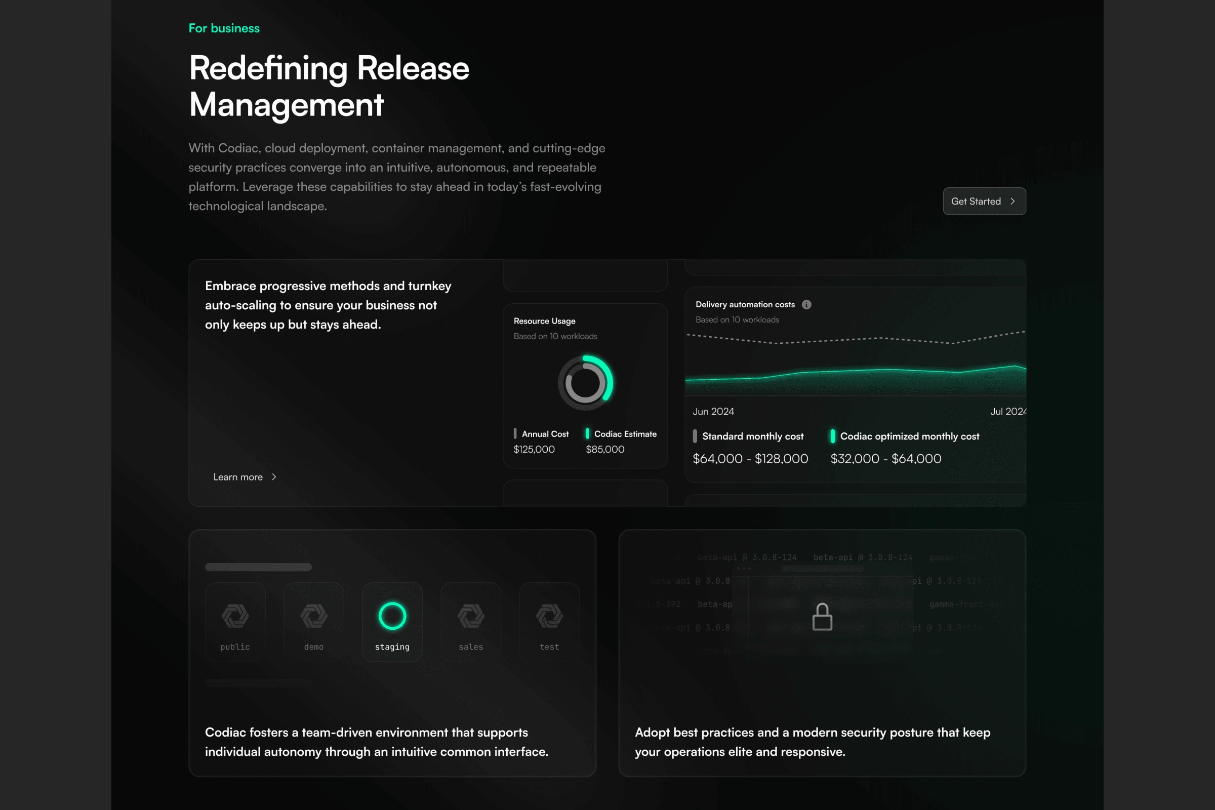 Bento grid used to visualize key benefits