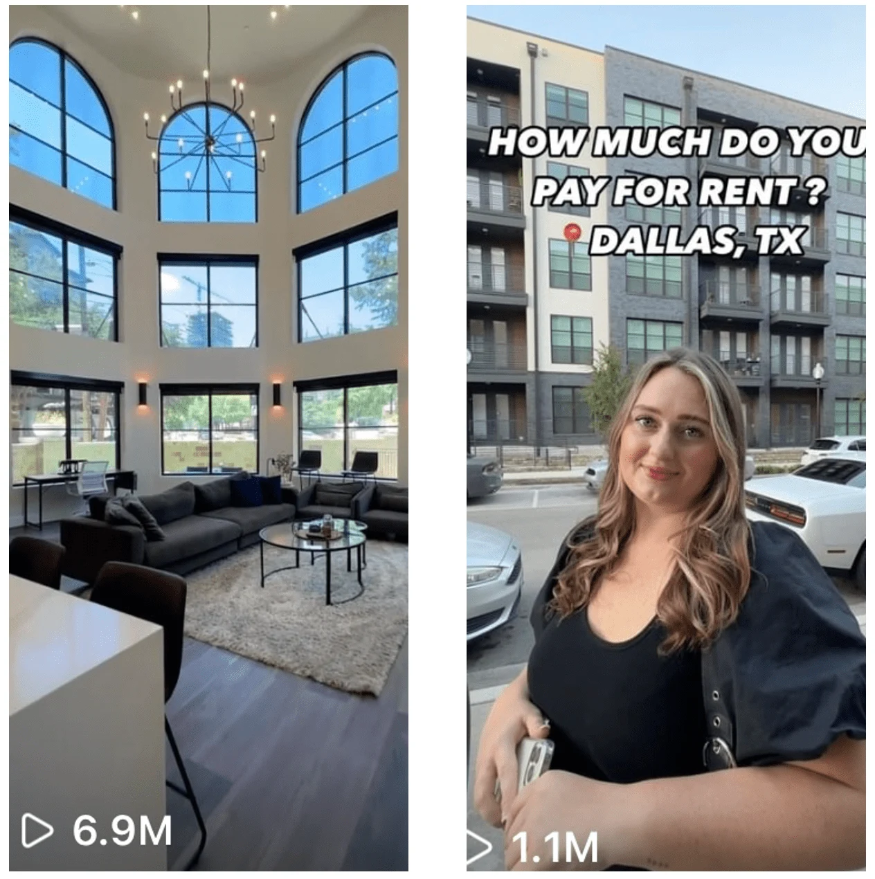 We adapted a popular video format from other states to create a Dallas-focused series called "How Much Do You Pay for Rent in Dallas." This series features people at different rent price points and showcases their apartment interiors. To drive leads, we added a quick branded ad at the start, featuring a custom sound and logo. When renters are asked how they found their place, they respond with "We used Franklin Finders." In the comments, we include a call-to-action, prompting viewers to comment "home" if they're interested in finding a similar apartment.