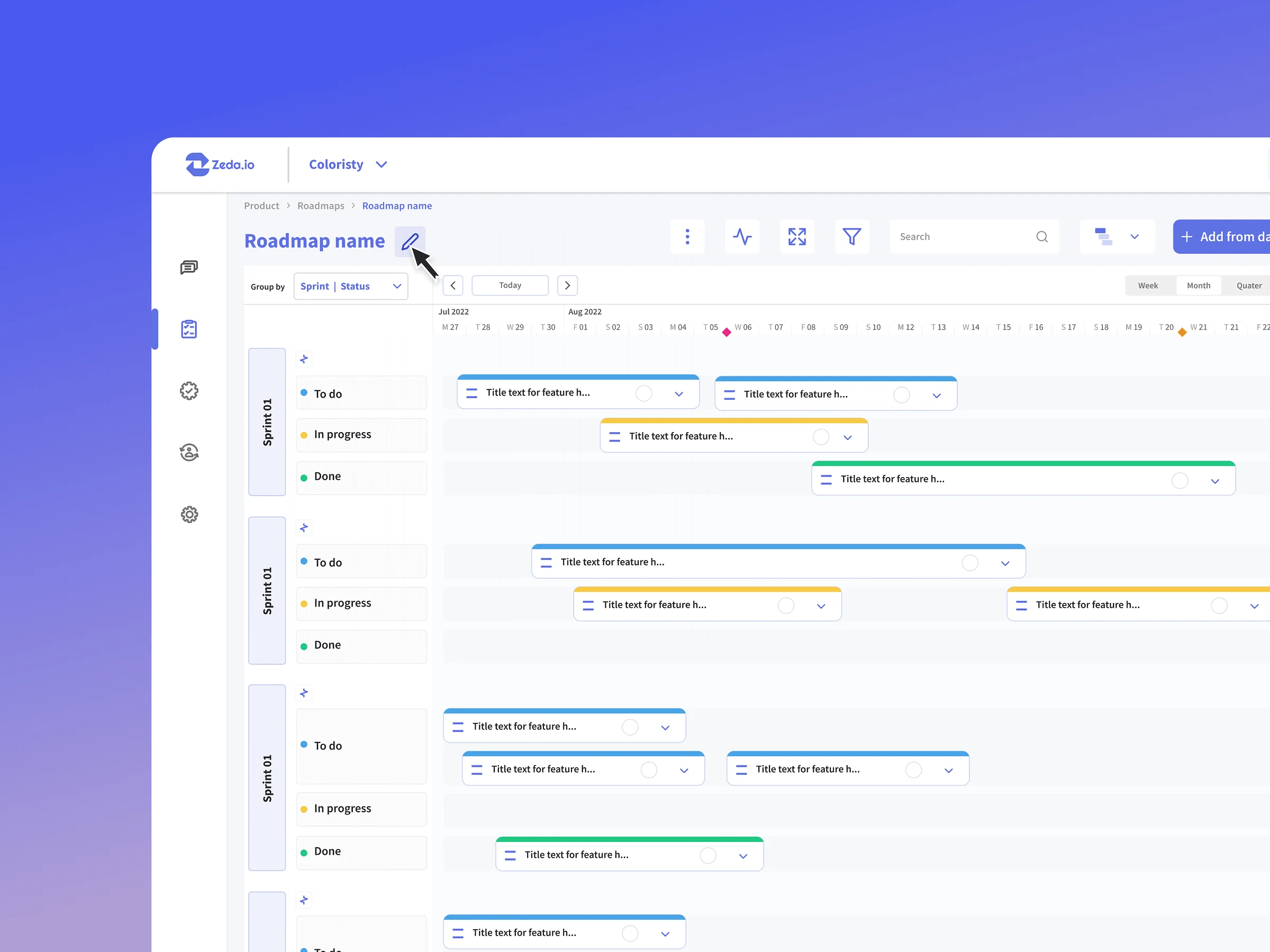 Roadmap module designs for Zeda