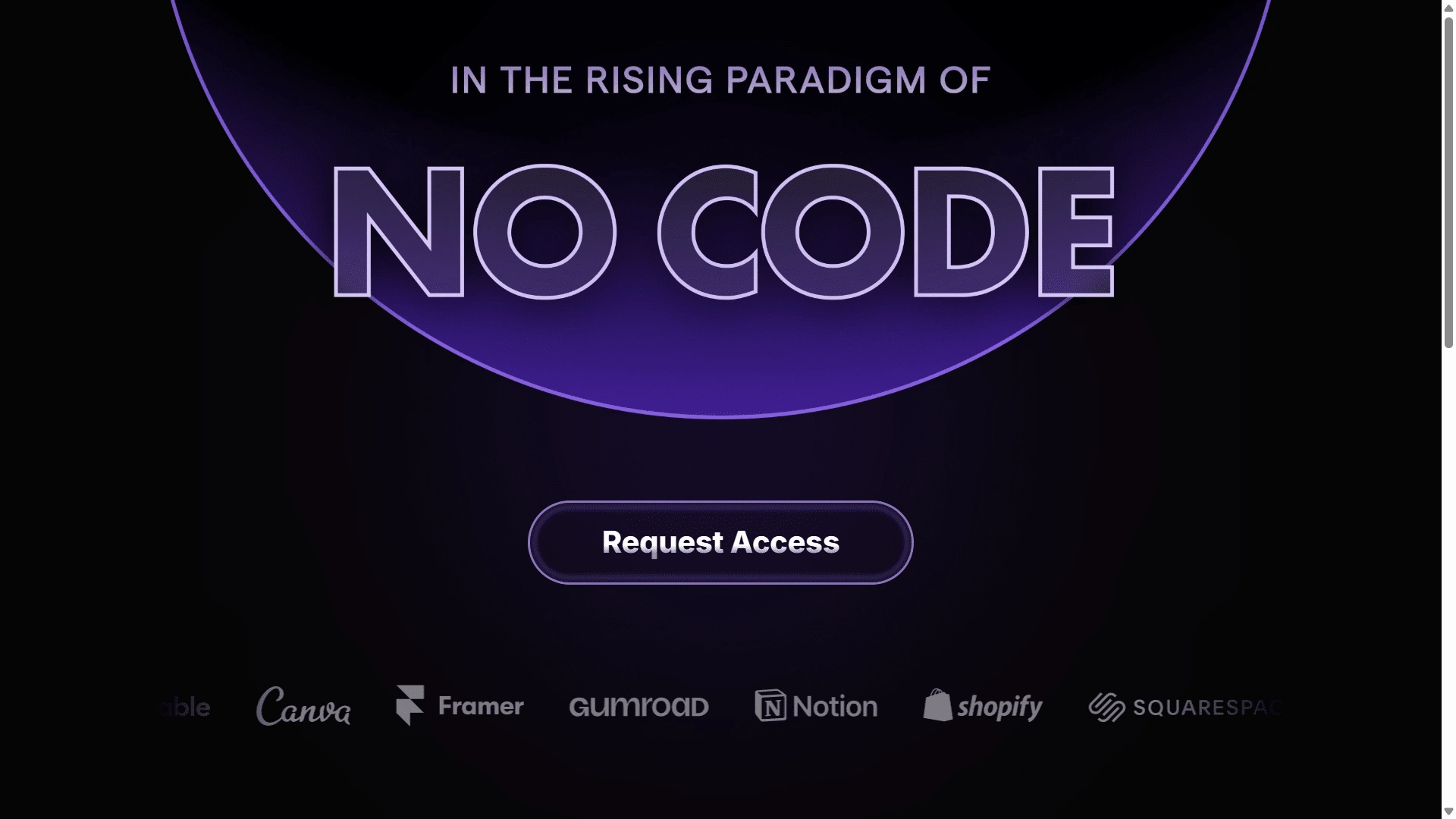 No Code Elite Club Landing Page's Hero Section