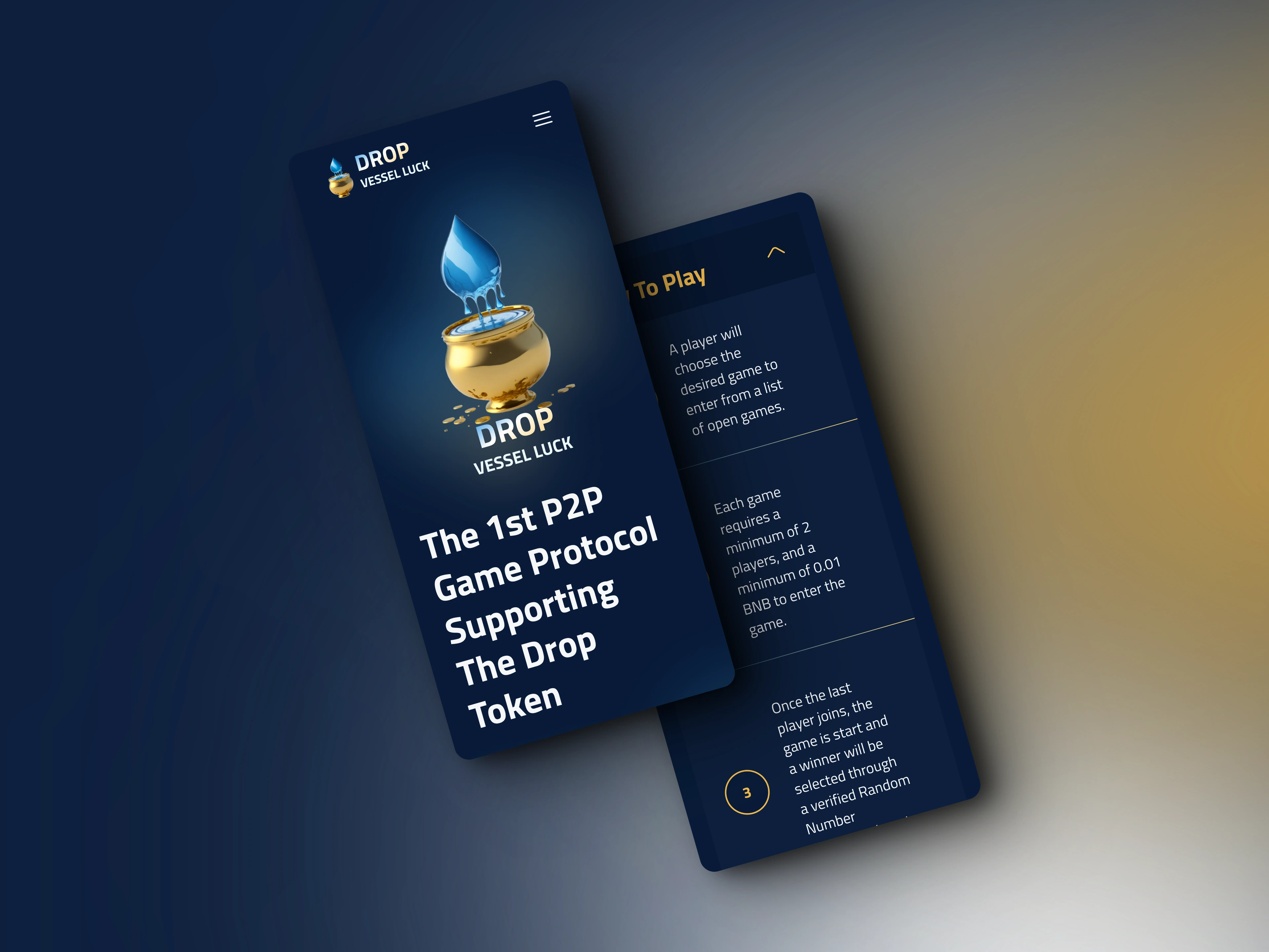 Visual Design for Mobile version of DROP Vessel Luck Visual Design