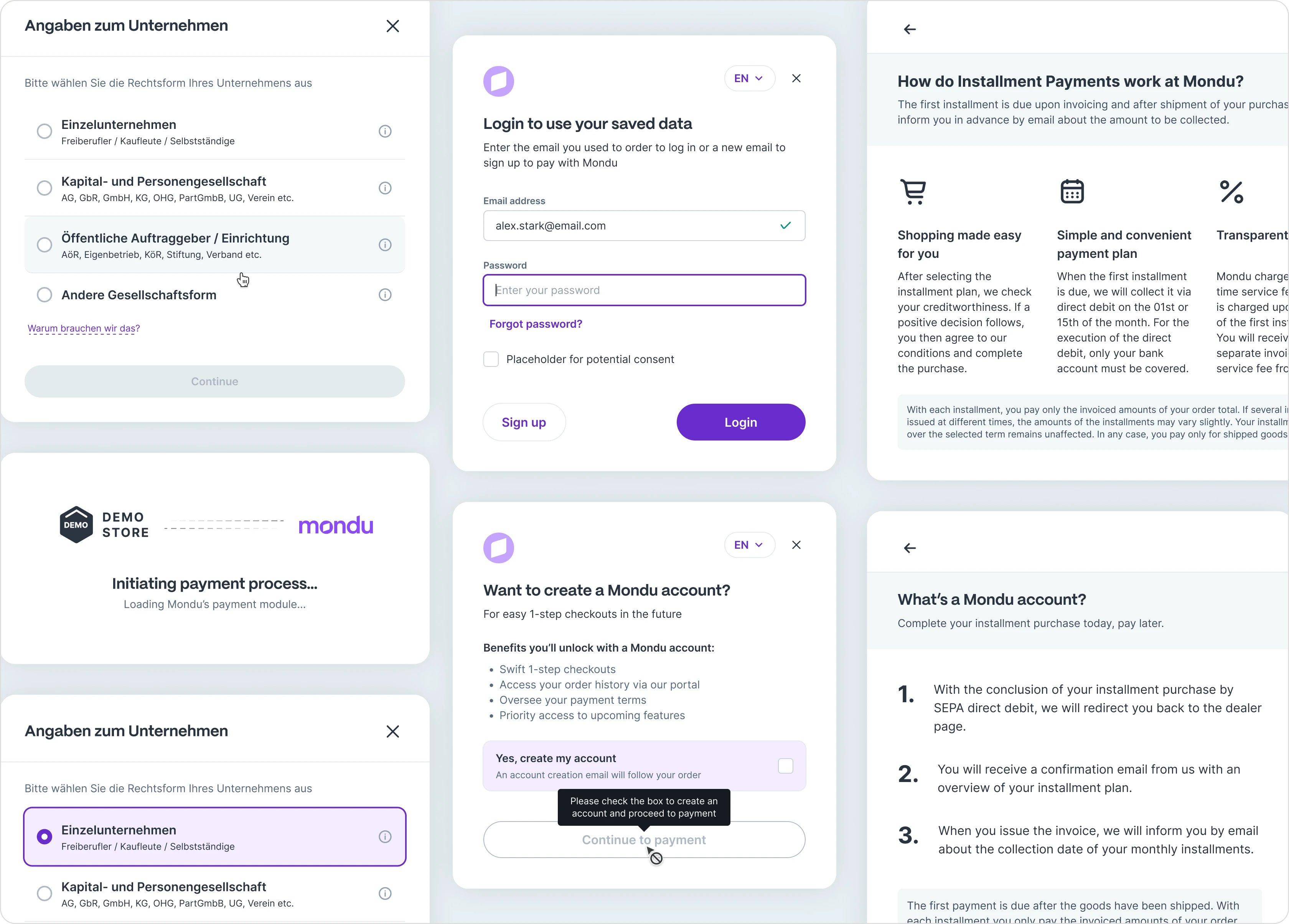 Hosted Checkout's modals