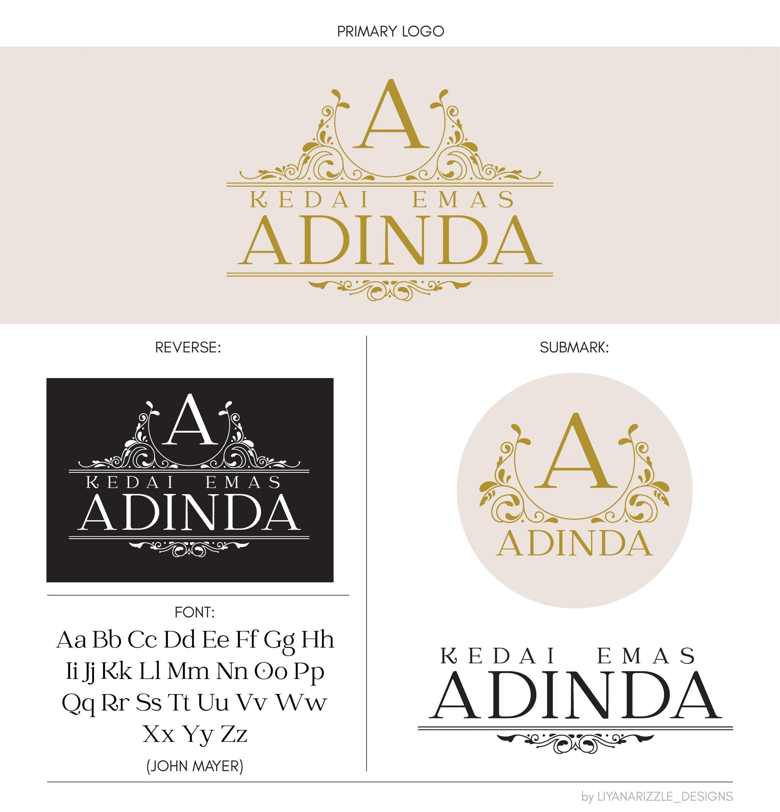 Snippet of Kedai Emas Adinda branding sheet