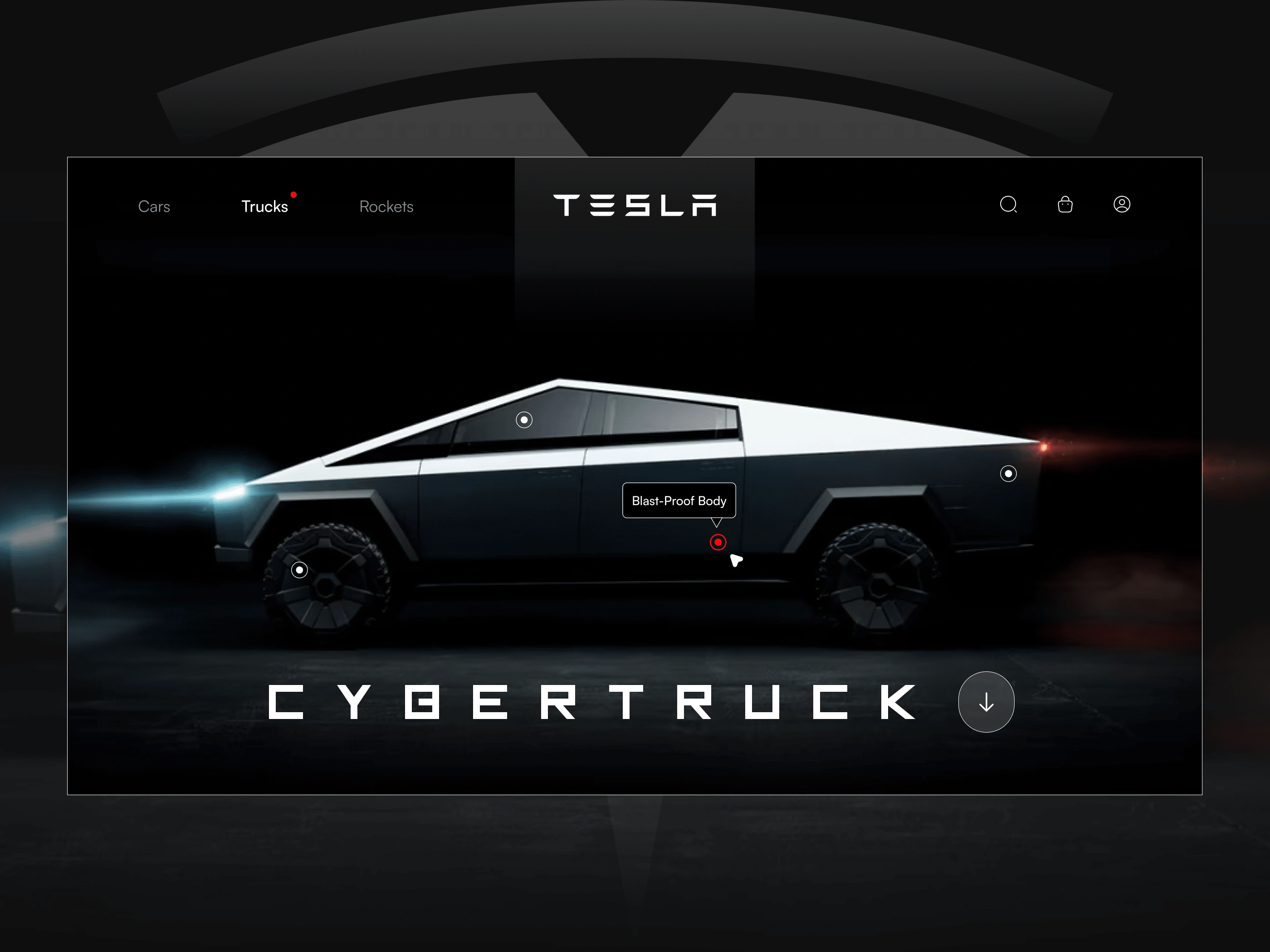 Cybertruck - Hero Section Design