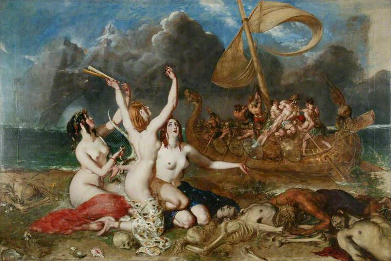 The Sirens and Ulysses by William Etty, 1837, Manchester Art Gallery. 