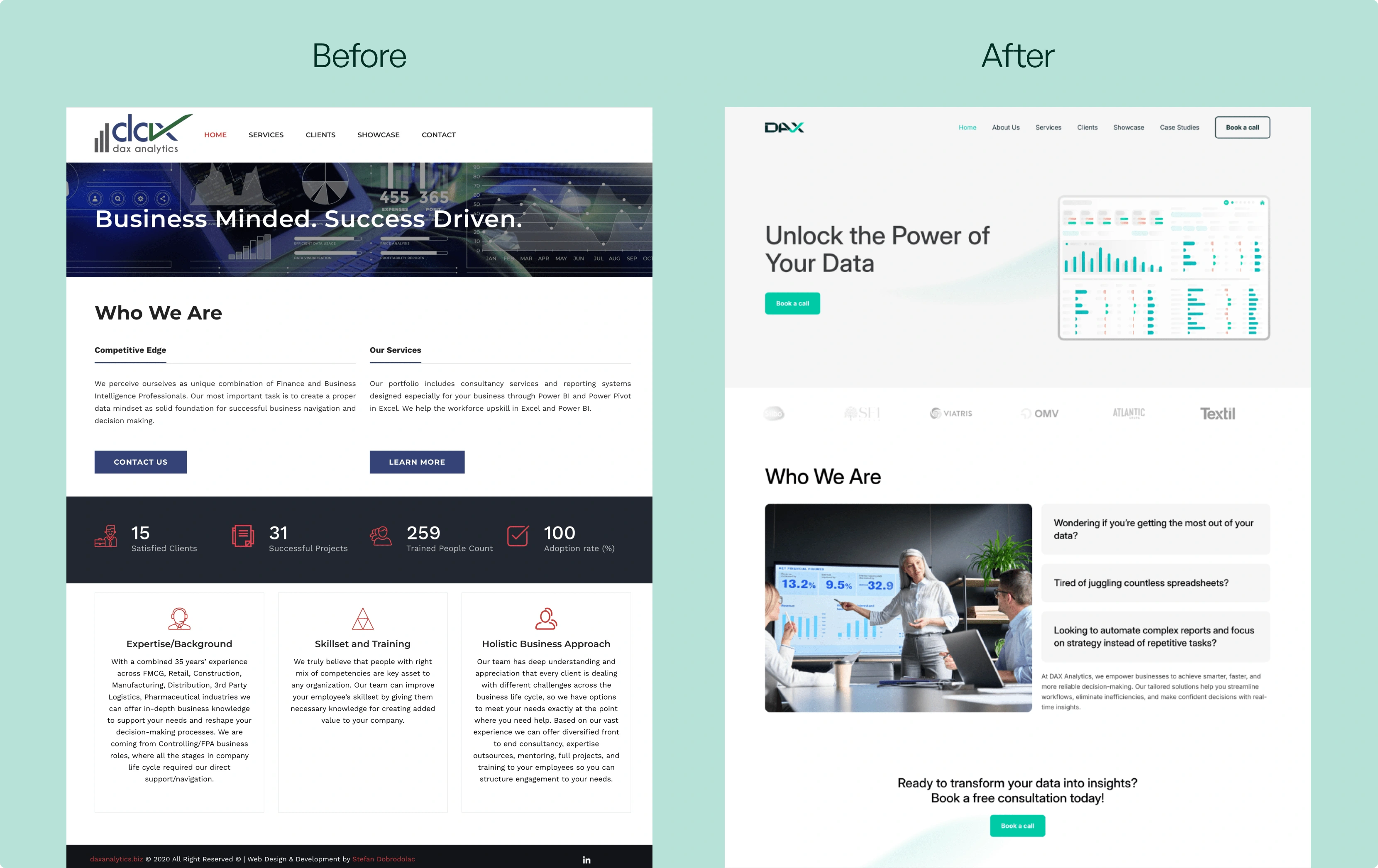 Homepage Before & After