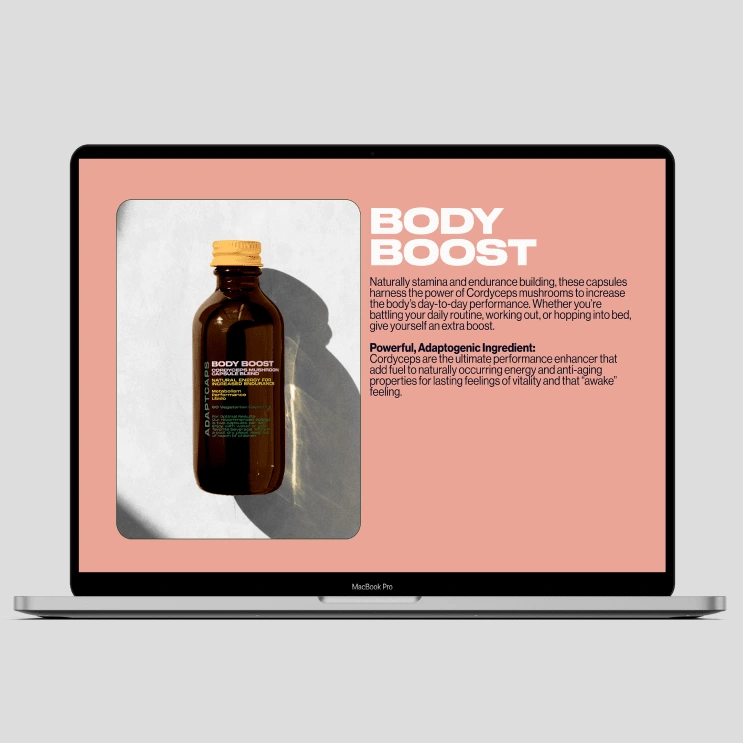 Body Boost webpage mockup