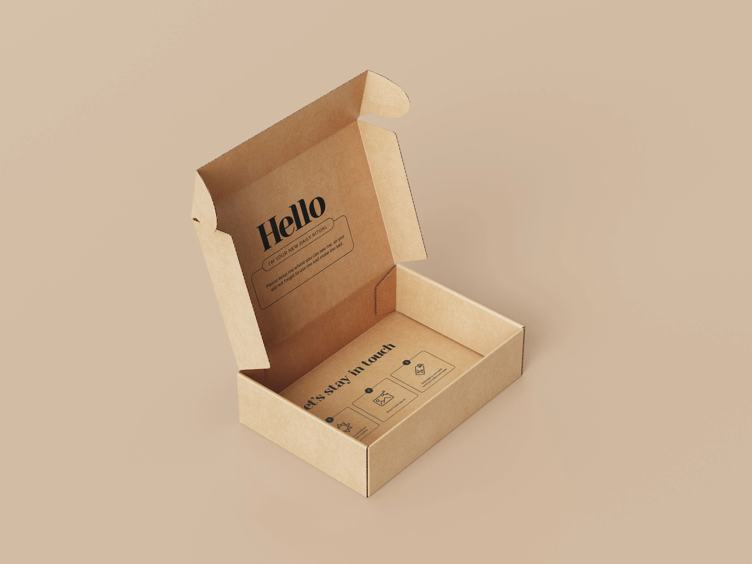 Branded sophisticated but casual mailing box